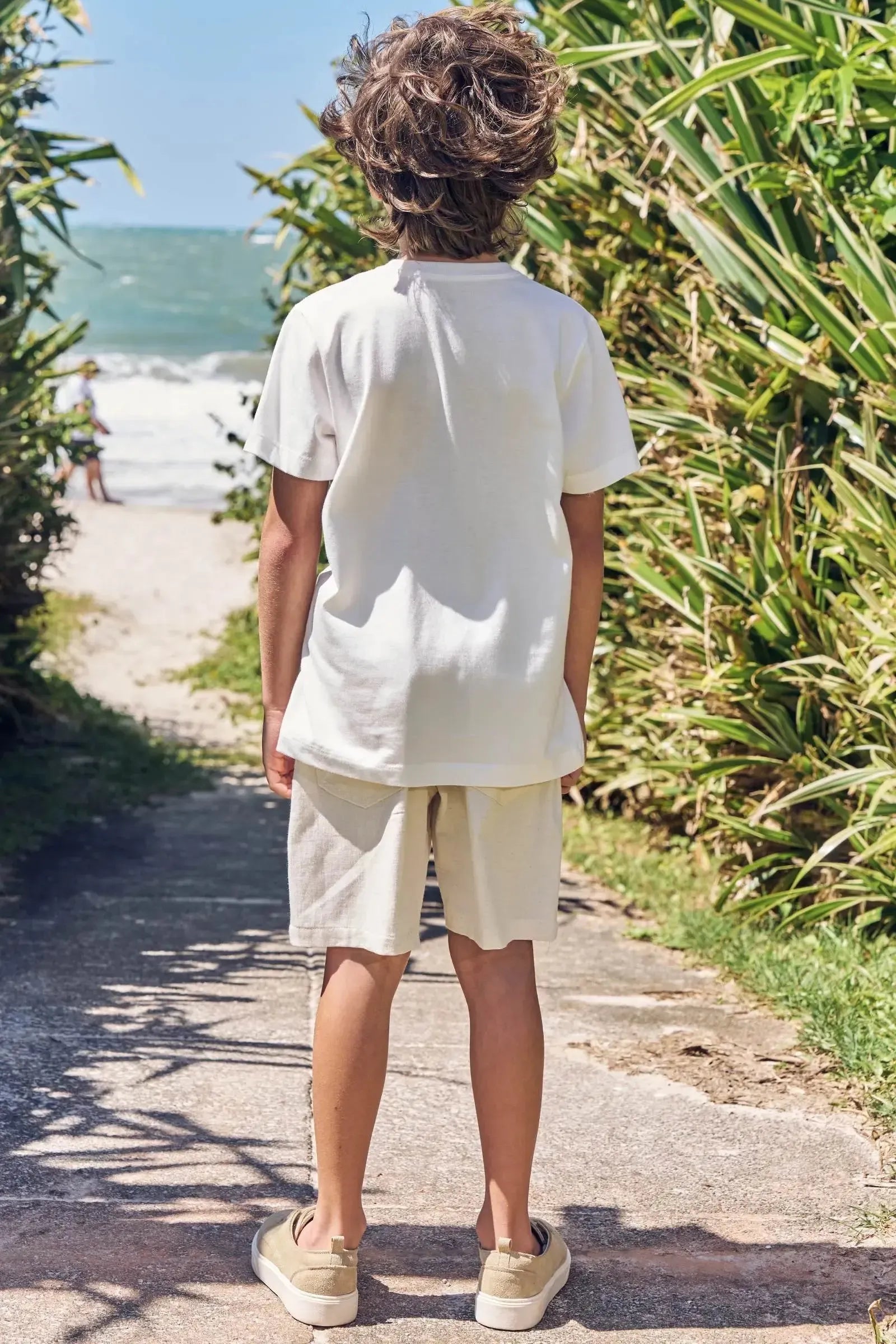 Bermuda em Linho Santorine com Elastano 83627 LucBoo Infantil Menino