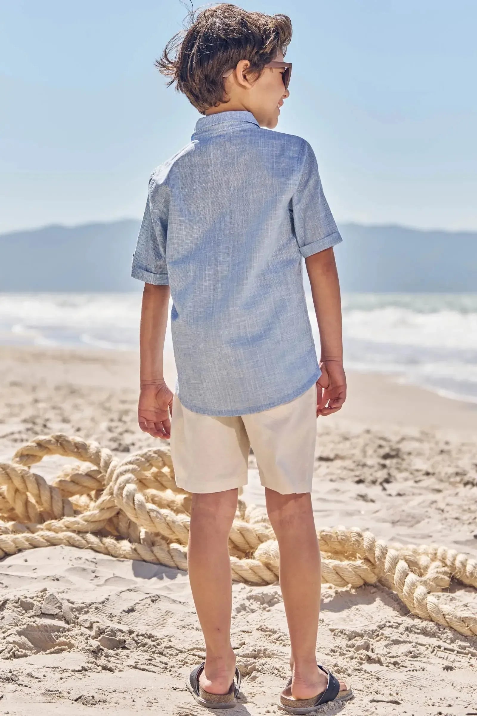 Bermuda em Linho Santorine com Elastano 83627 LucBoo Infantil Menino