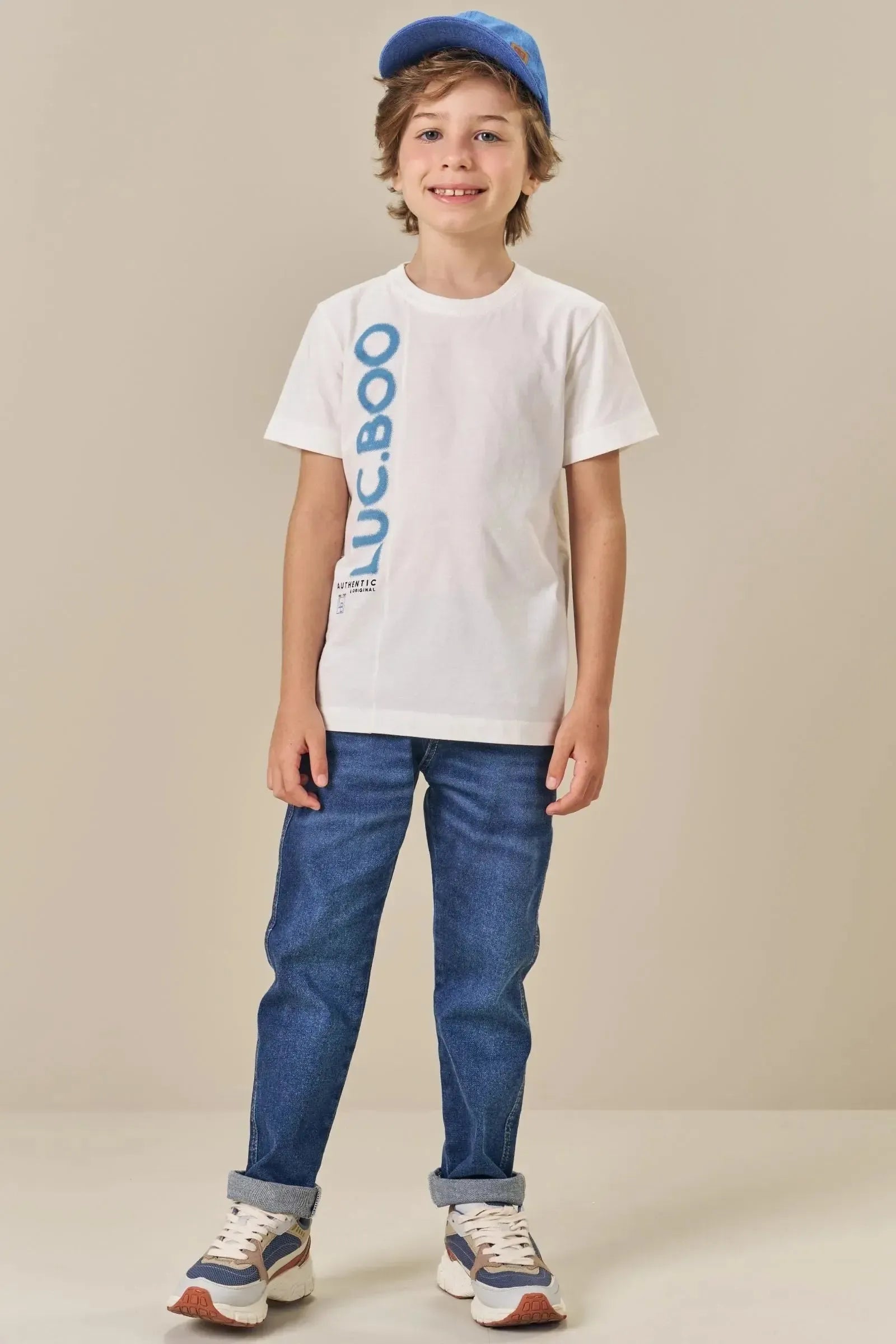 Calça Skinny em Jeans Guga com Elastano 84794 LucBoo Infantil Menino