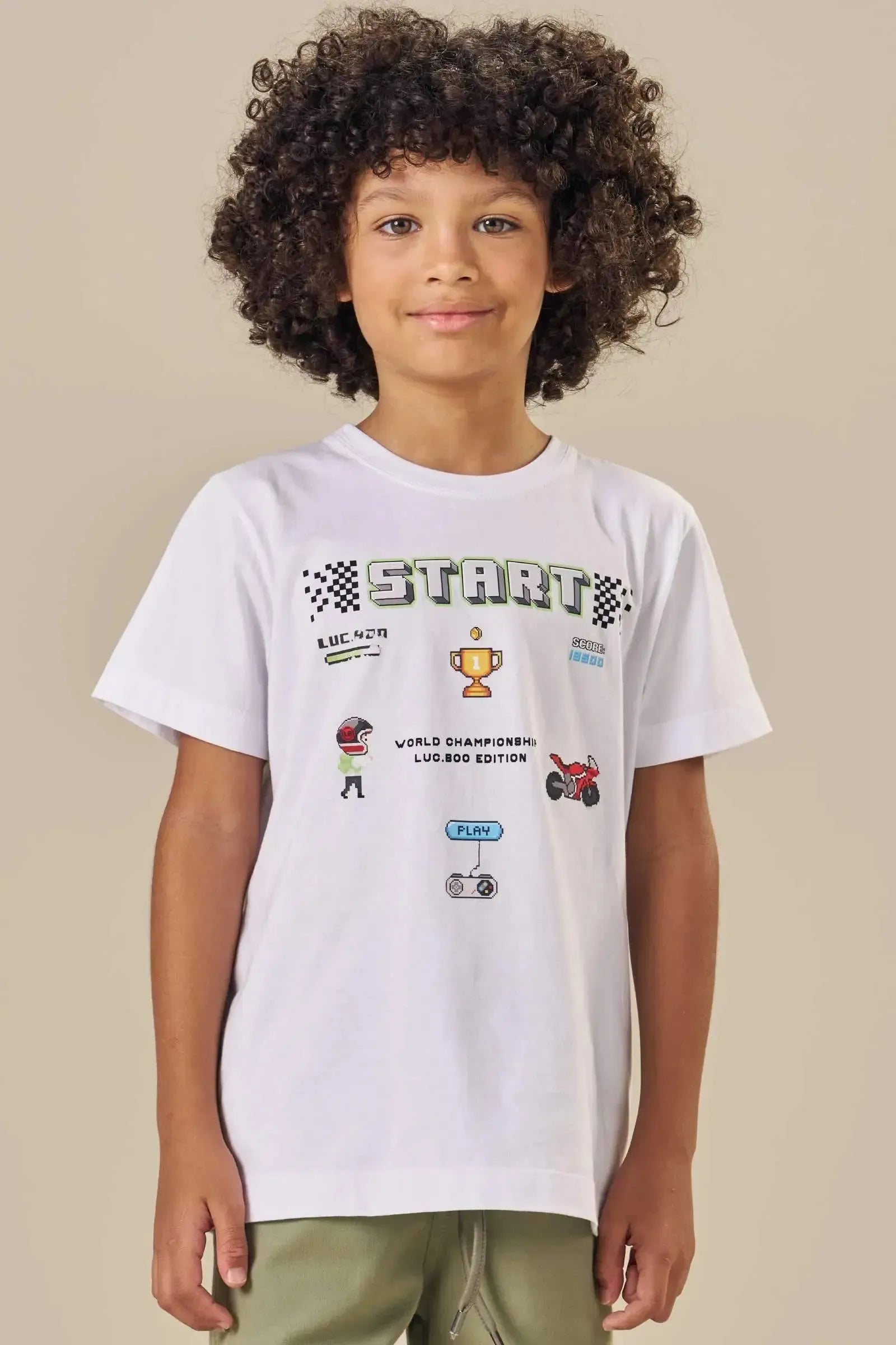Camiseta em Meia Malha 84220 LucBoo Infantil Menino