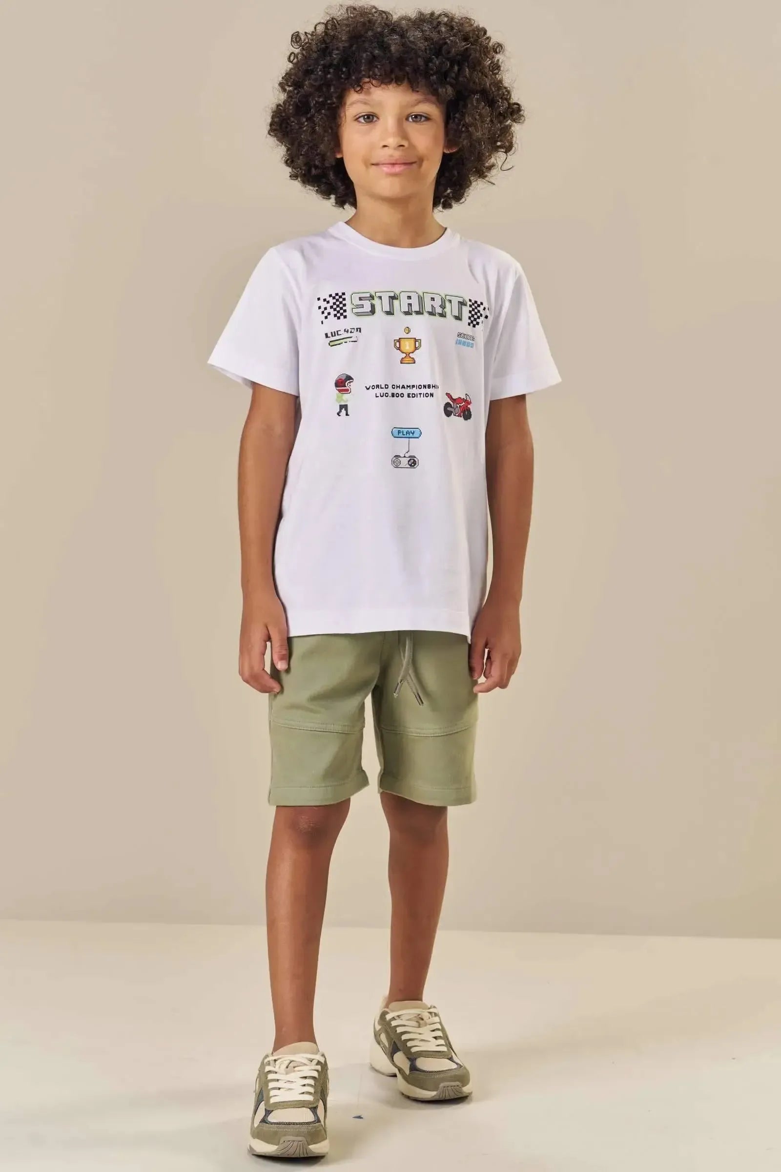Camiseta em Meia Malha 84220 LucBoo Infantil Menino