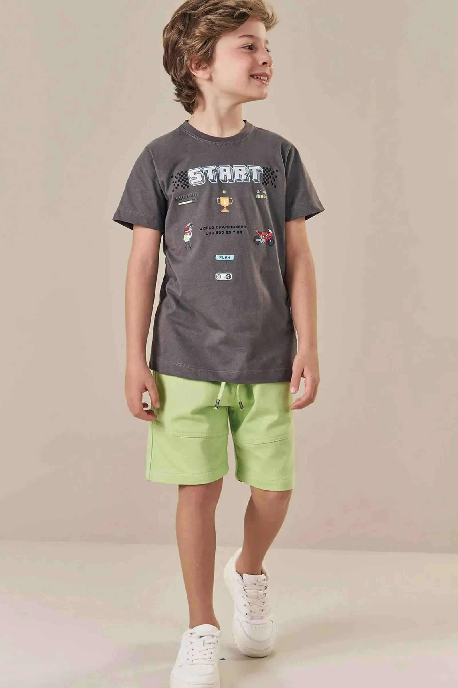 Camiseta em Meia Malha 84220 LucBoo Infantil Menino