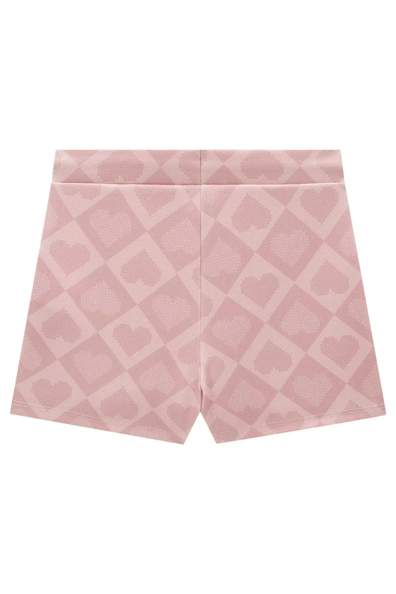 Conjunto Infantil Menina de Blusa em Canelado Liz e Short Saia em Fly Tech 82274 Kukiê