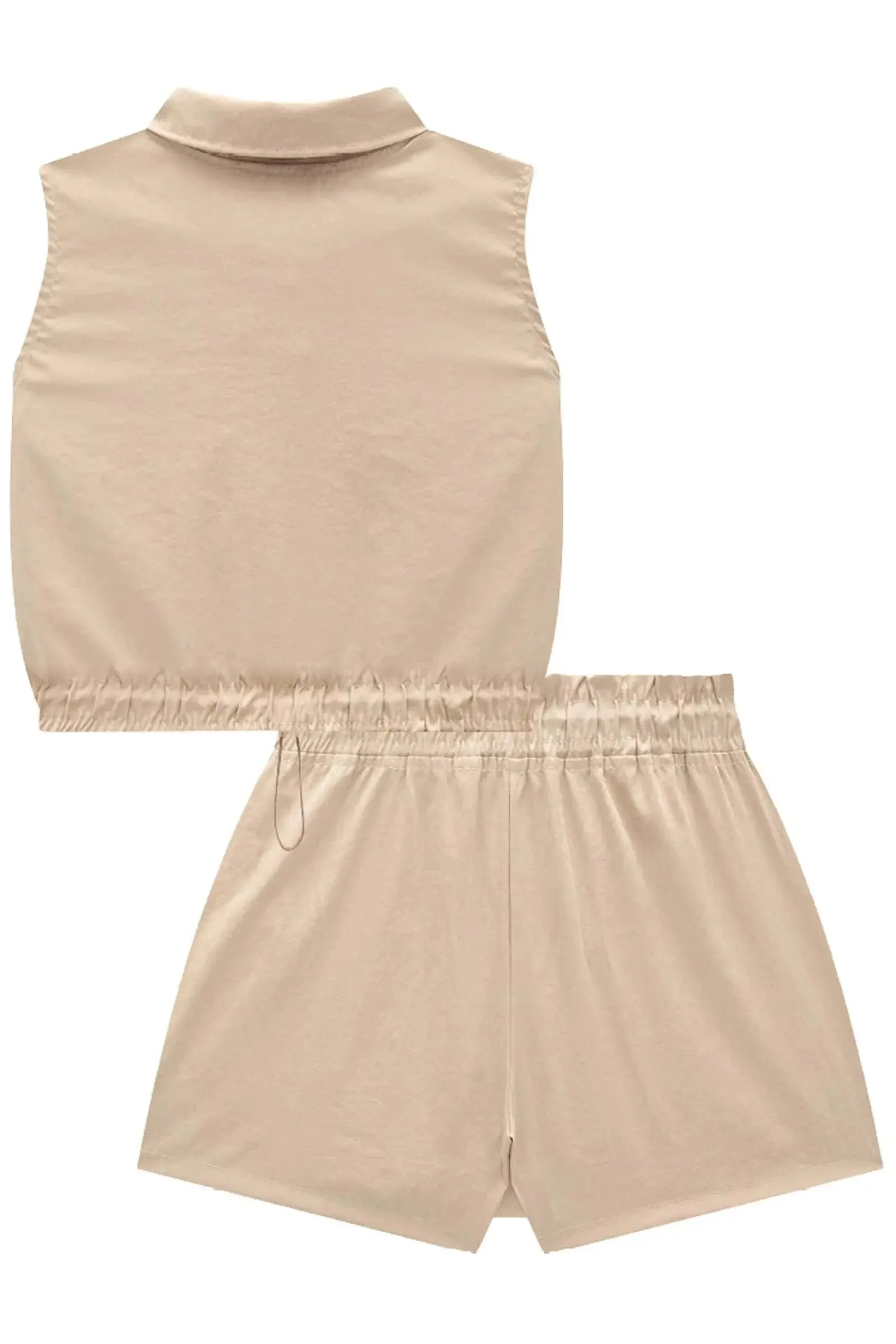 Conjunto de Camisa Boxy e Short Saia em Nylon 83836 Lilimoon Teen Menina
