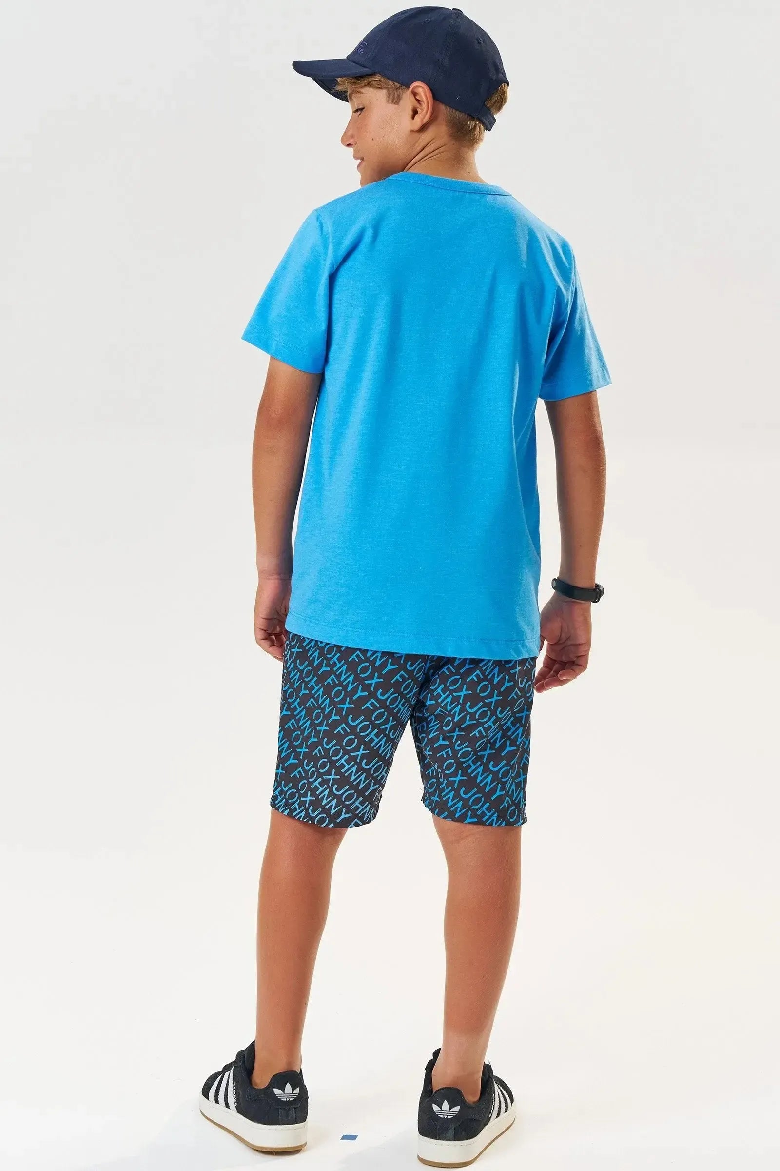 Conjunto de Camiseta em Meia Malha e Bermuda em Nylon Ergonomic com Elastano 83805 Johnny Fox Teen Menino