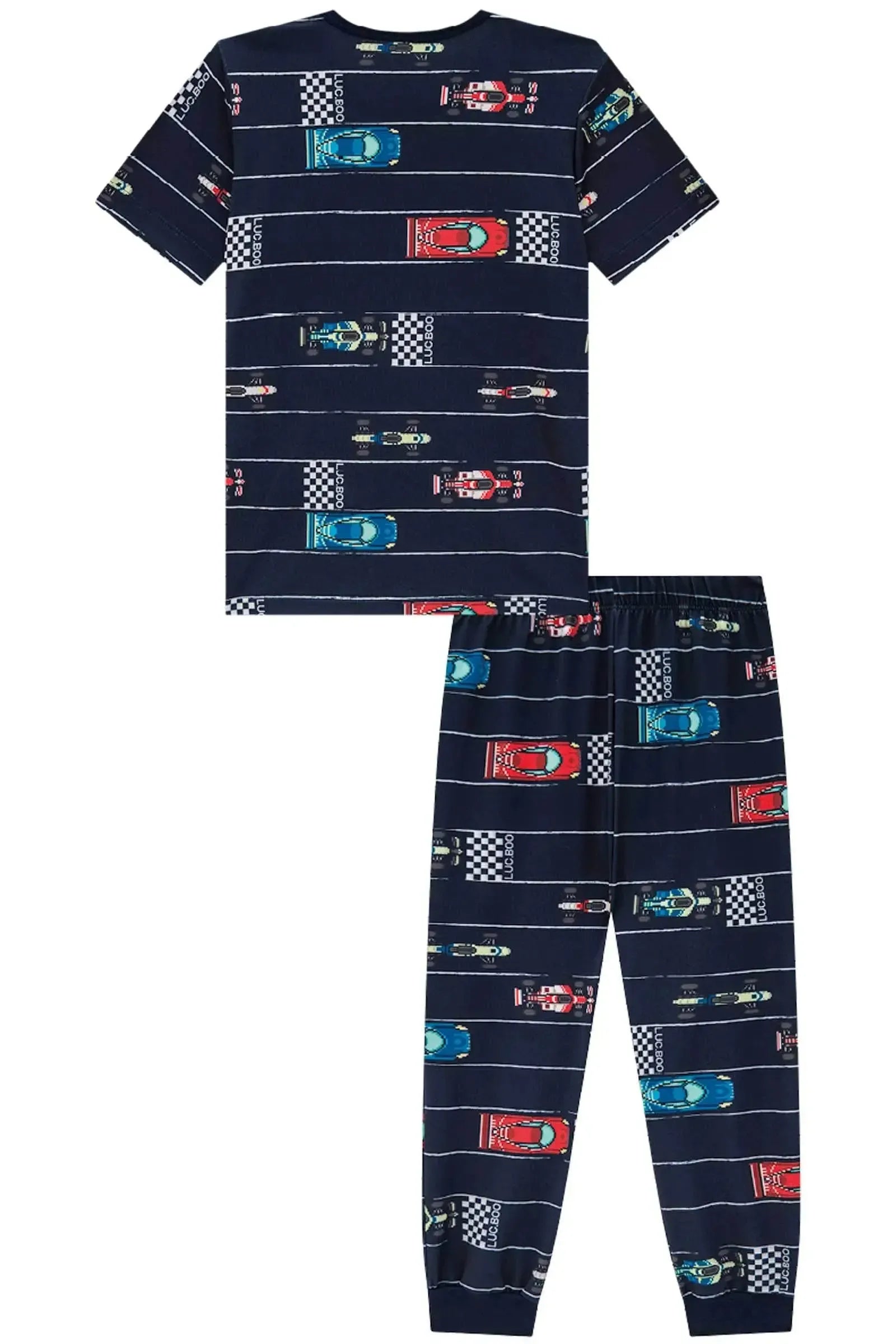 Conjunto de Pijama com Camiseta e Calça em Malha Comfy 85526 LucBoo Infantil Menino