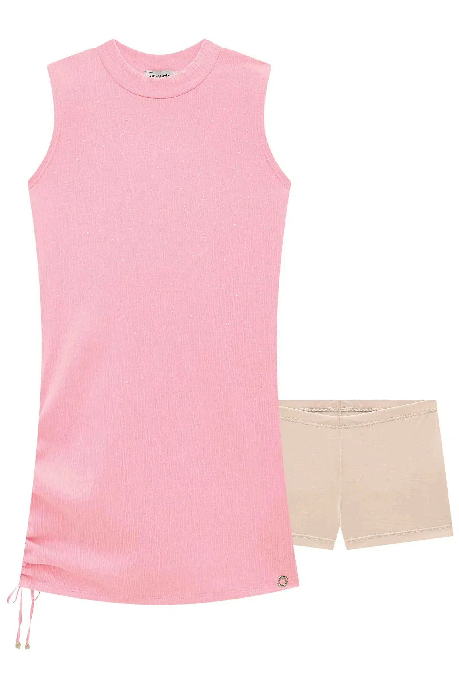 Vestido em Malha Wave Acompanha Shorts Forro em Cotton 72550 Vic&Vicky