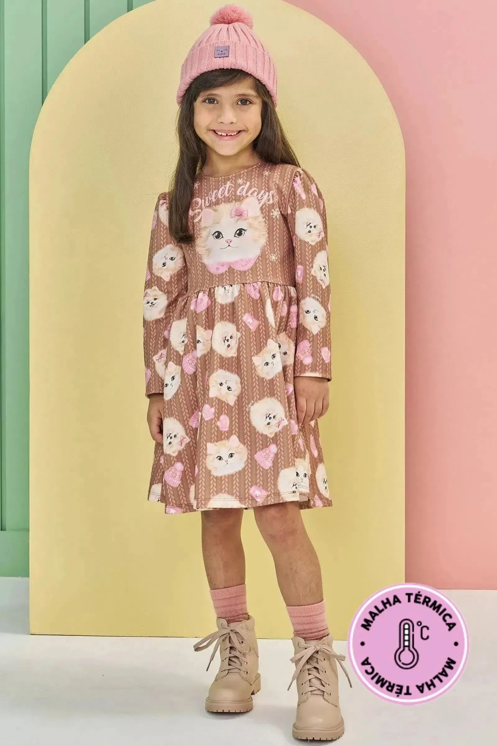 Vestido em Termoskin 79869 Kukiê Infantil Menina