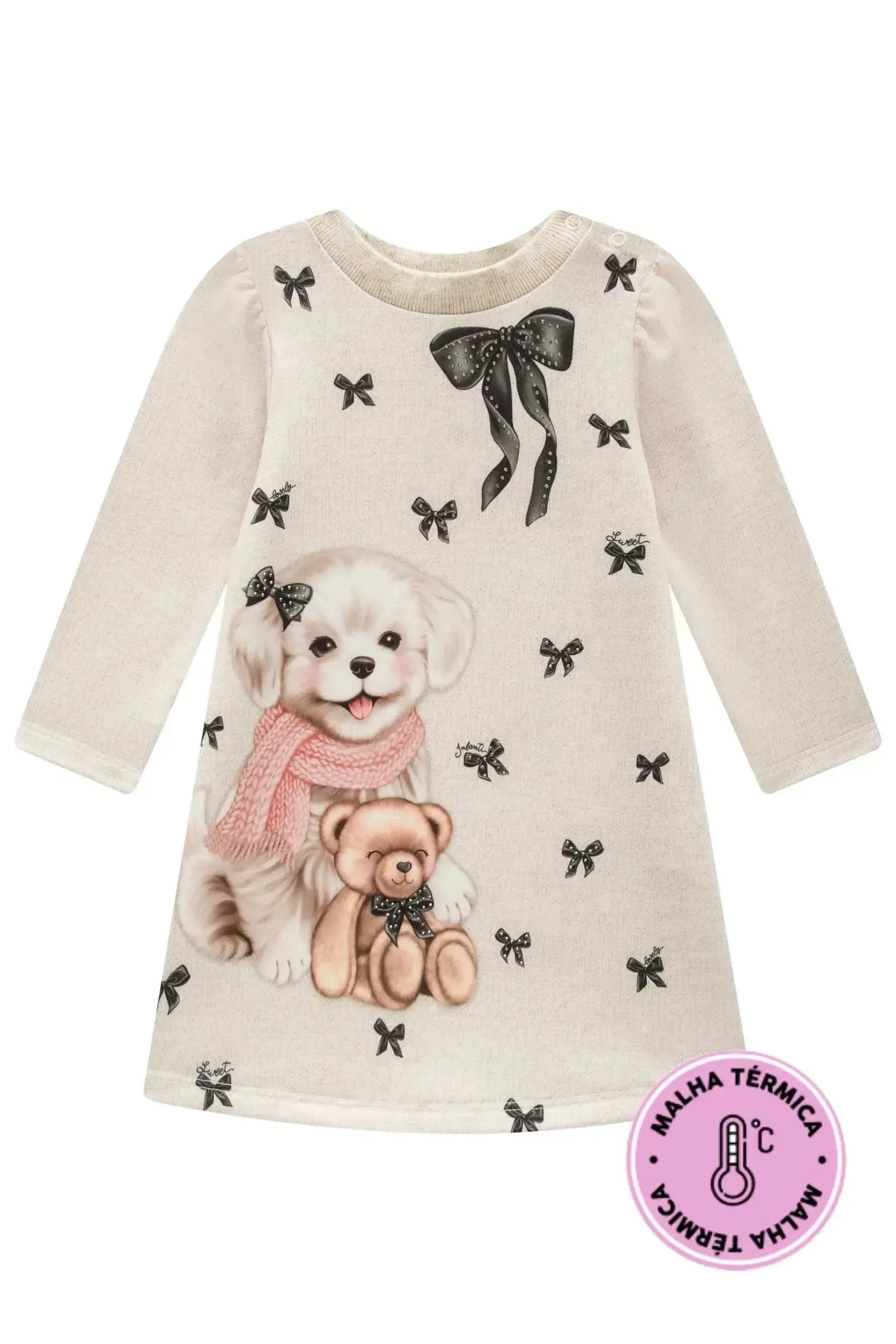 Vestido em Termoskin Peluciado 79461 Infanti Bebê Menina