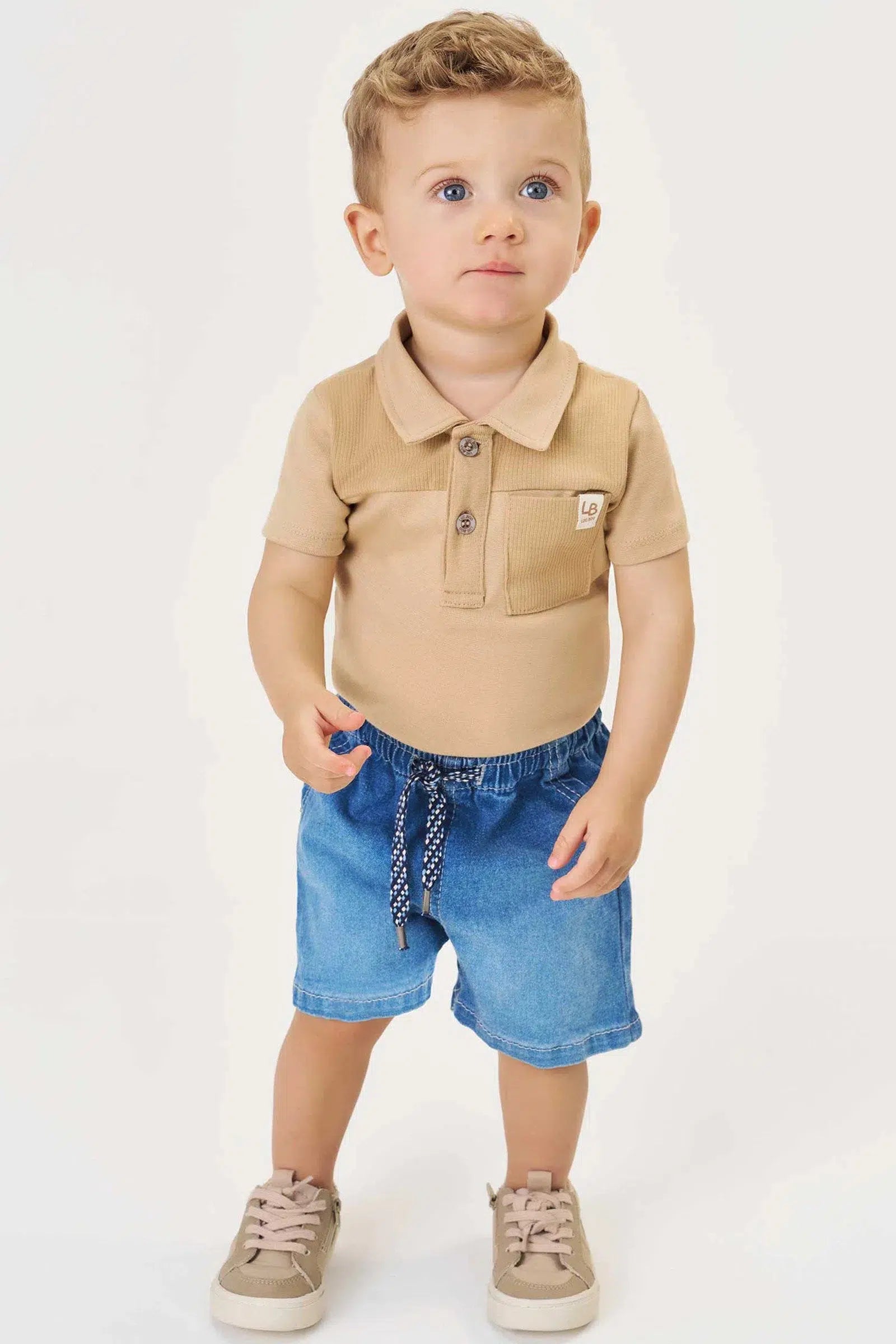 Bermuda Bebê Menino em Jeans Guga com Elastano 82485 LucBoo