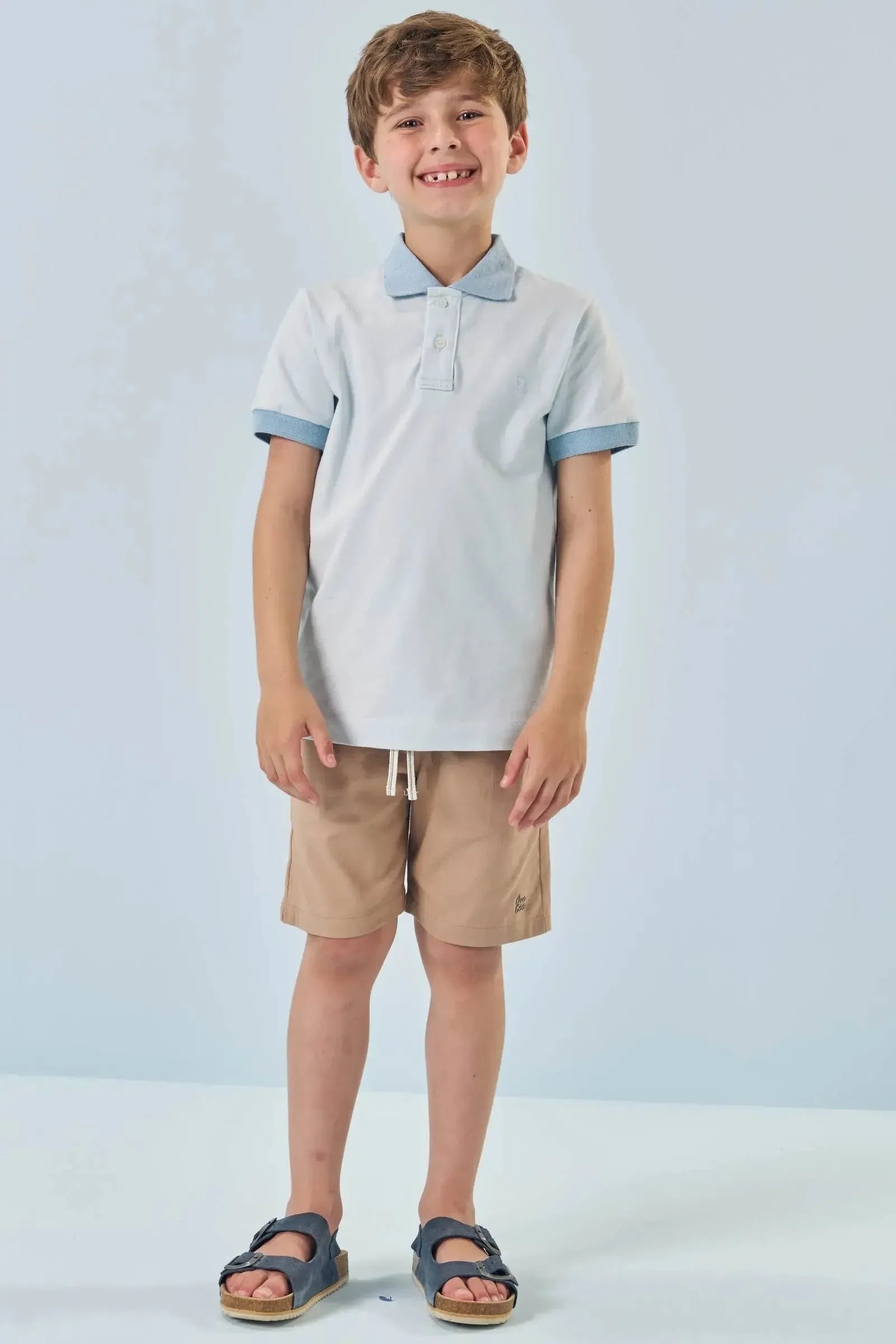 Bermuda em Linho Santorine com Elastano 83627 LucBoo Infantil Menino