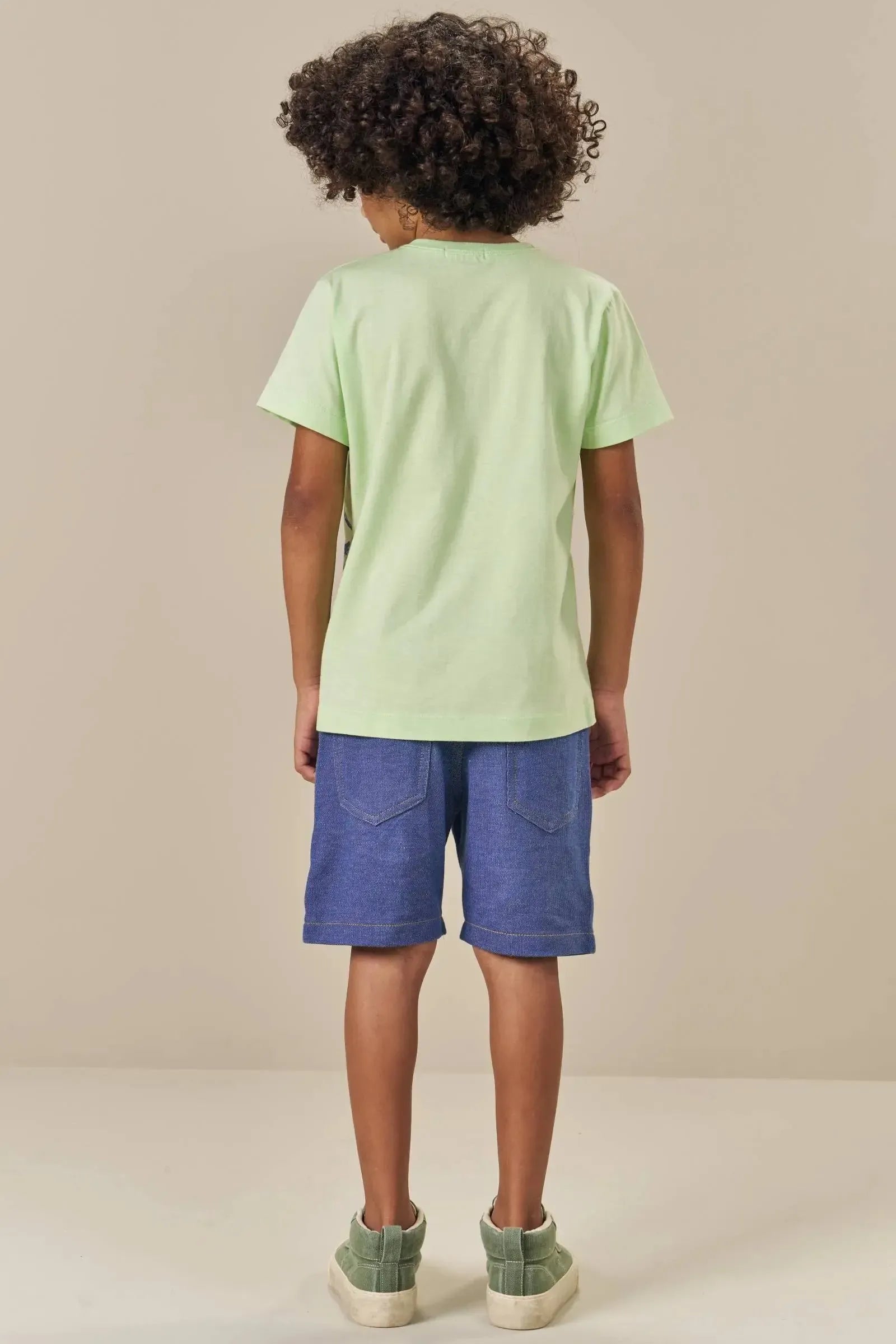 Bermuda em Malha Denim com Elastano 82821 LucBoo Infantil Menino