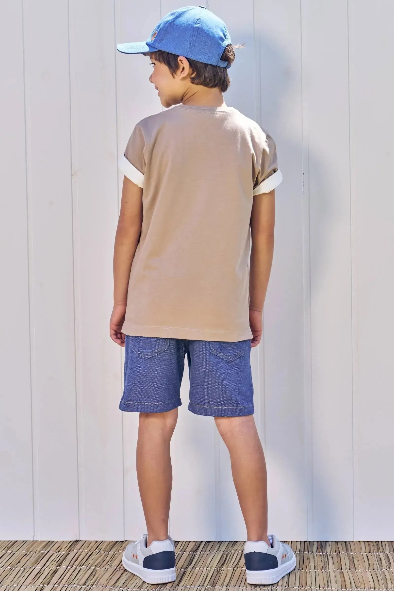 Bermuda em Malha Denim com Elastano 82821 LucBoo Infantil Menino