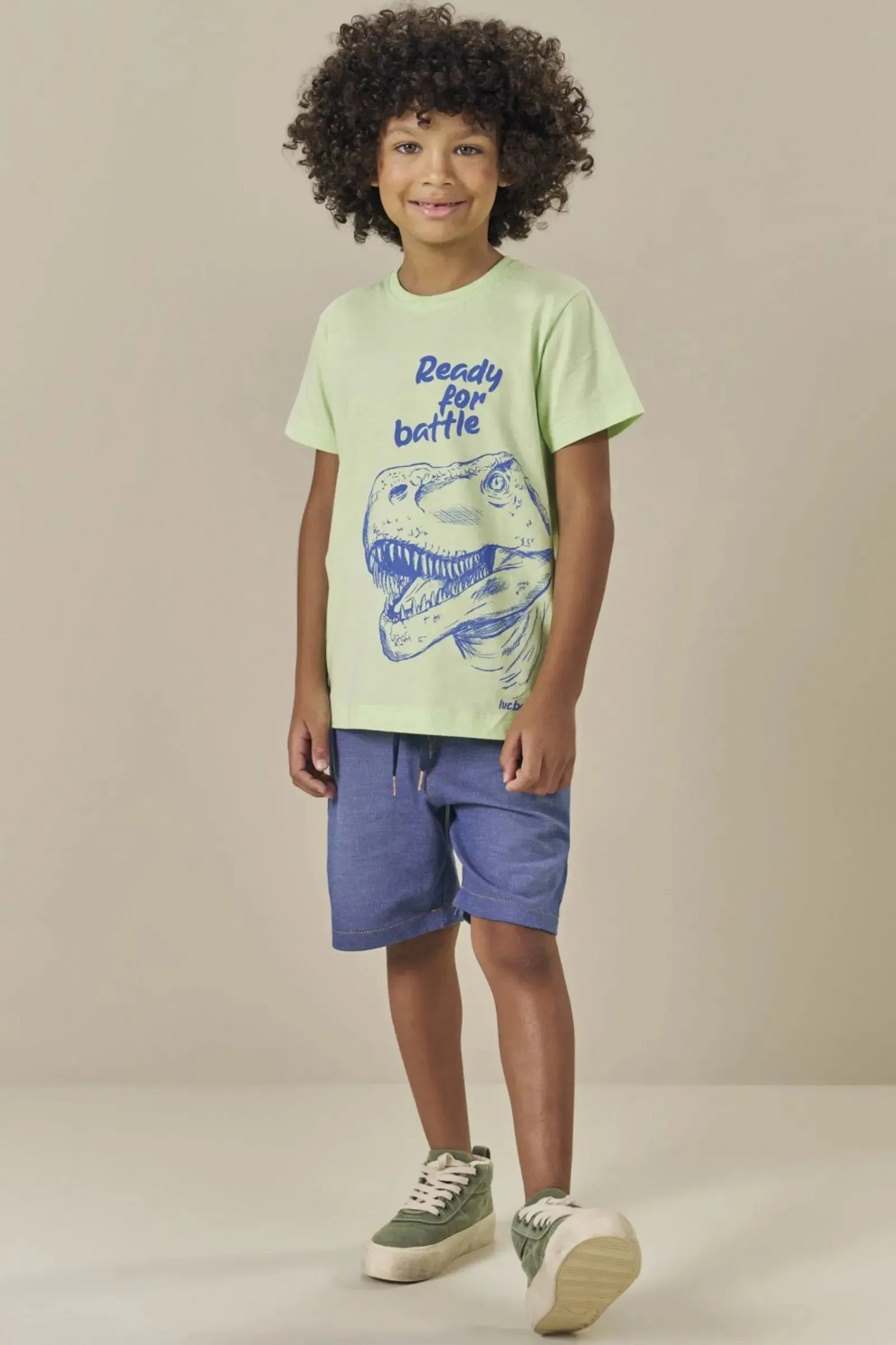 Bermuda em Malha Denim com Elastano 82821 LucBoo Infantil Menino