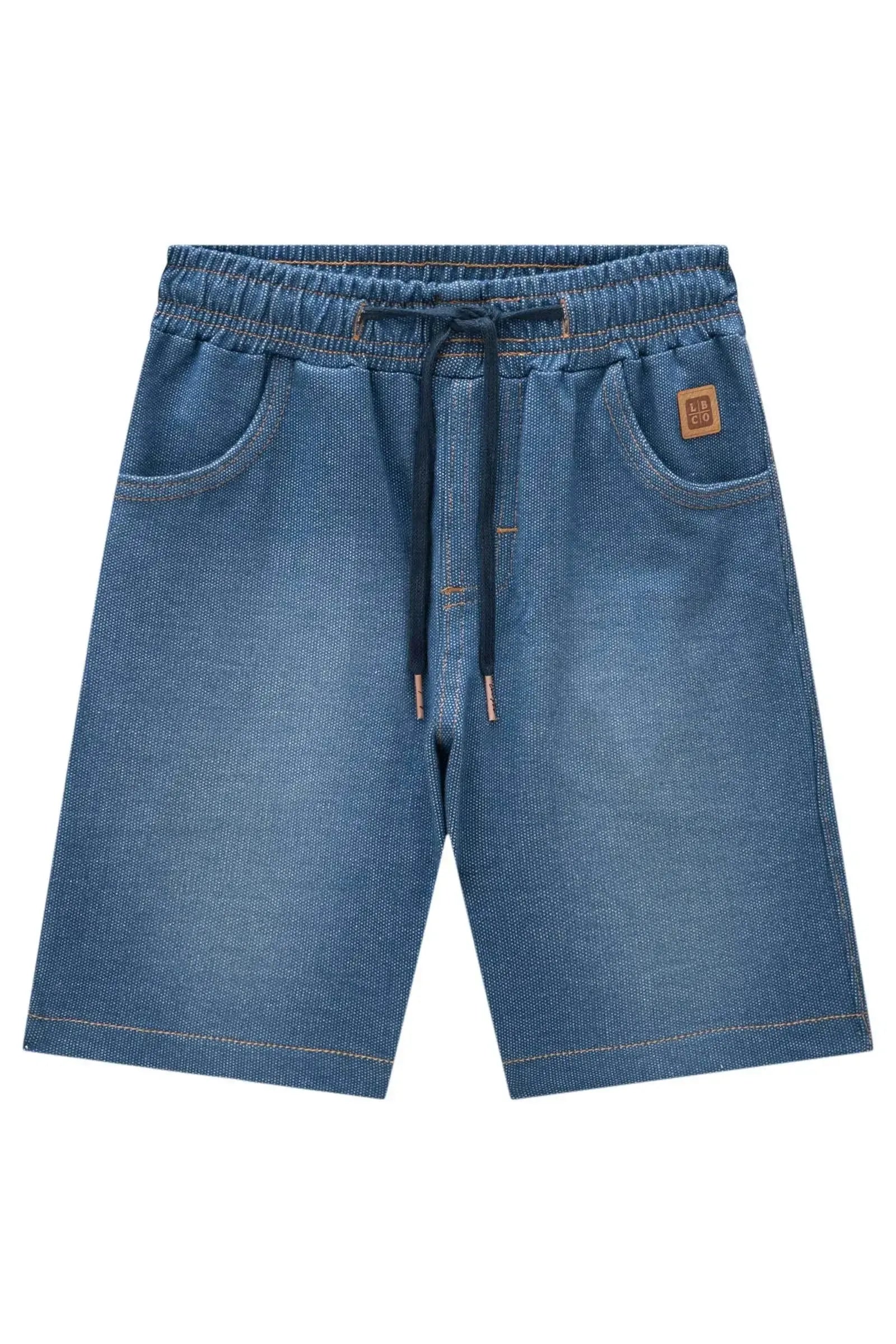 Bermuda em Malha Denim com Elastano 82821 LucBoo Infantil Menino