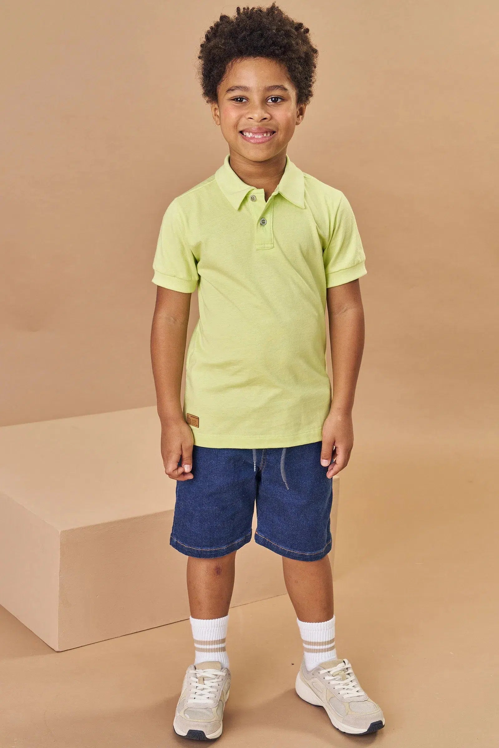 Bermuda Infantil Menino em Malha Jeans Trek com Elastano 81595 LucBoo