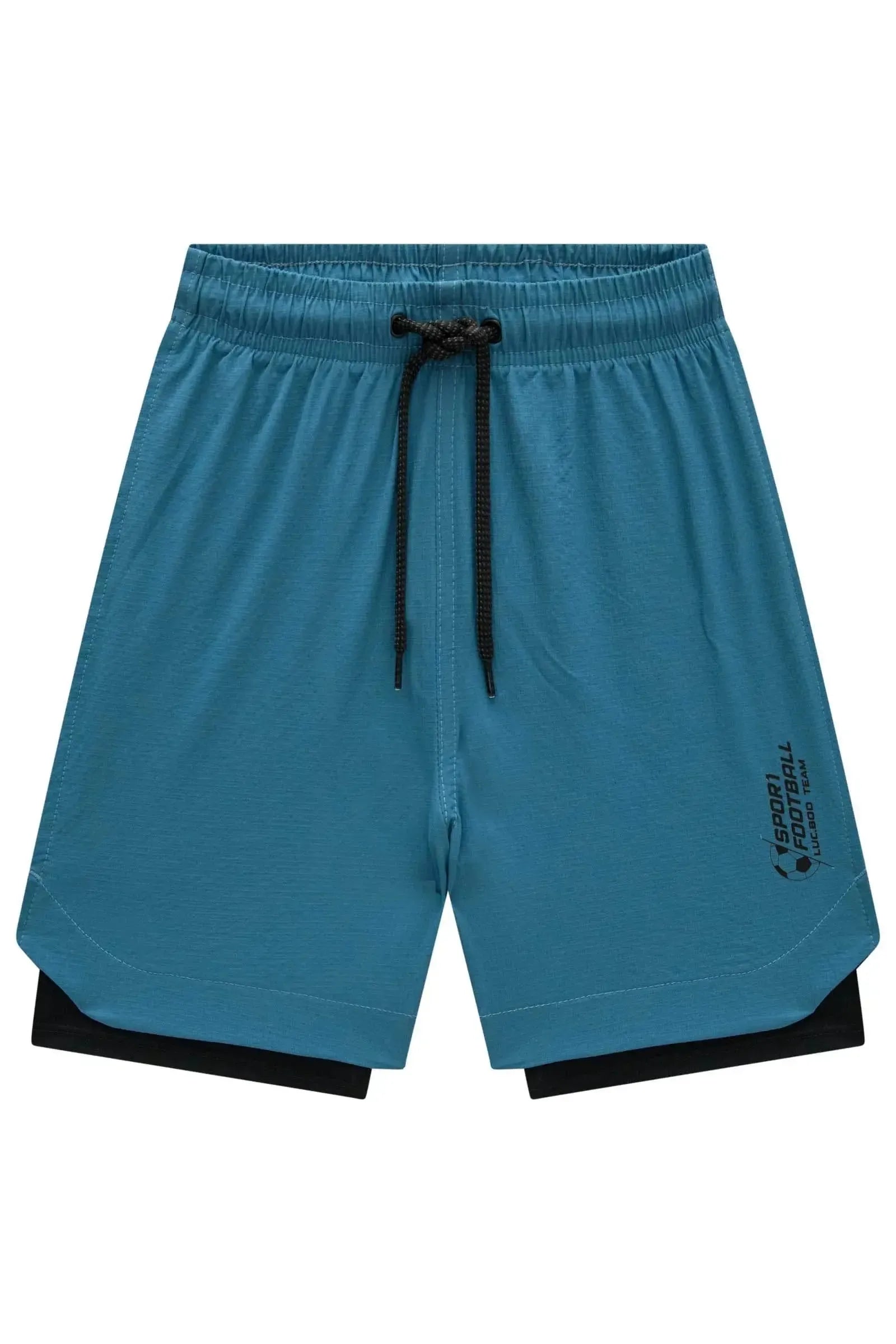 Bermuda em Nylon Ripstop com Elastano e Forro em Malha Sport Dry com Proteção UV50+ 83872 LucBoo Infantil Menino