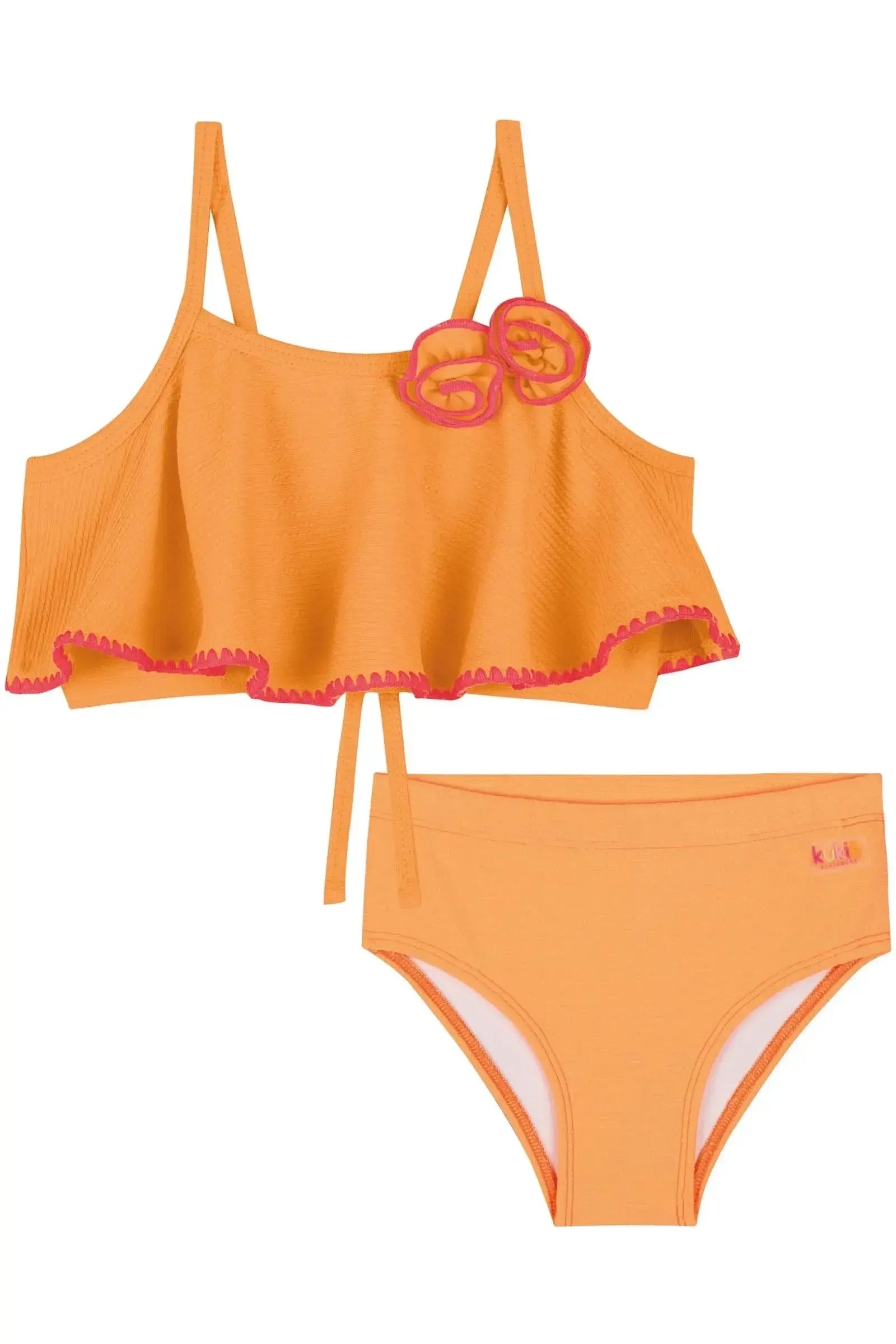 Biquíni em Malha Jacquard Textura com Proteção UV 50+ 84015 Kukiê Infantil Menina