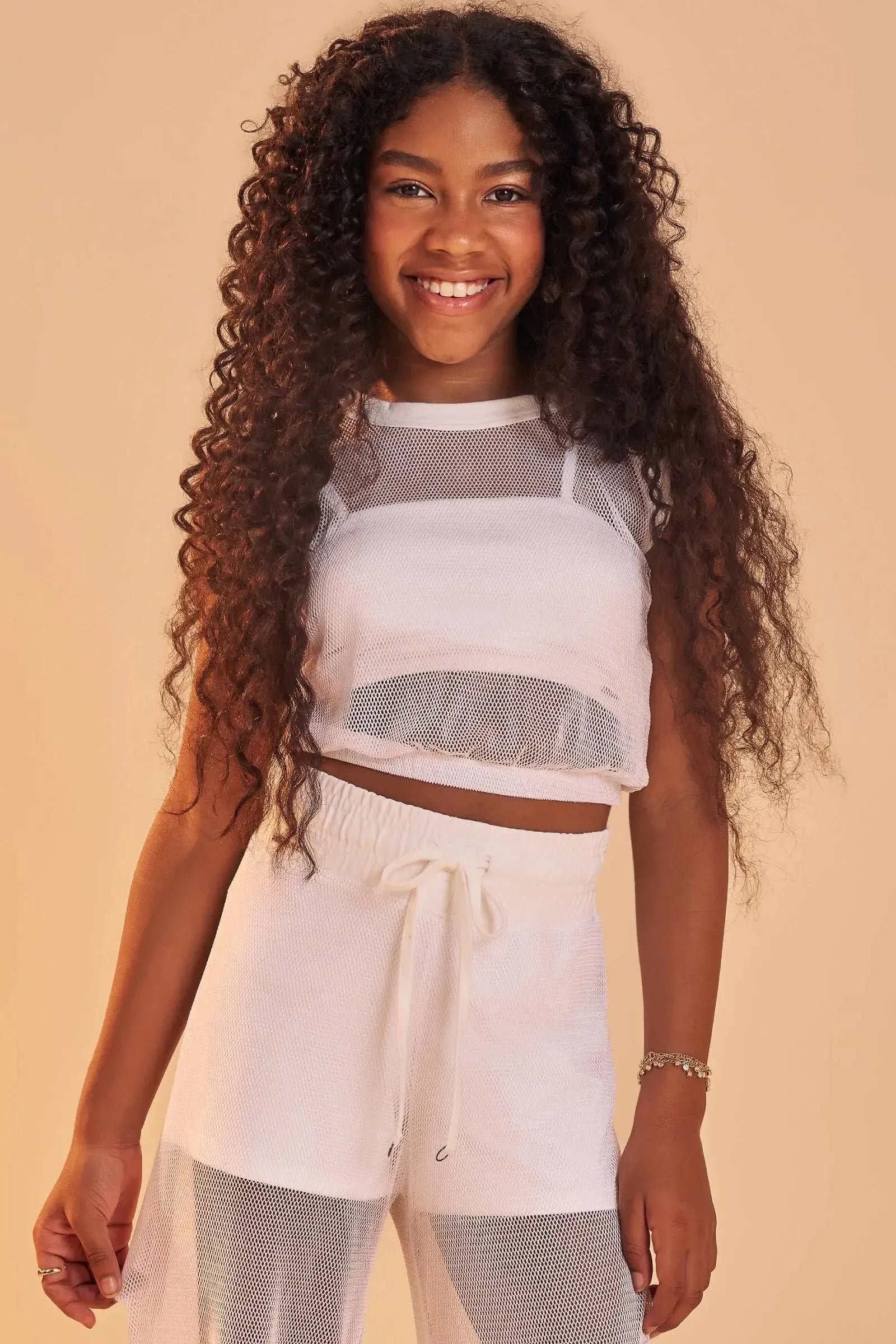 Blusa Boxy em Tela Glamour e Top em Cotton 83003 Lilimoon Teen Menina