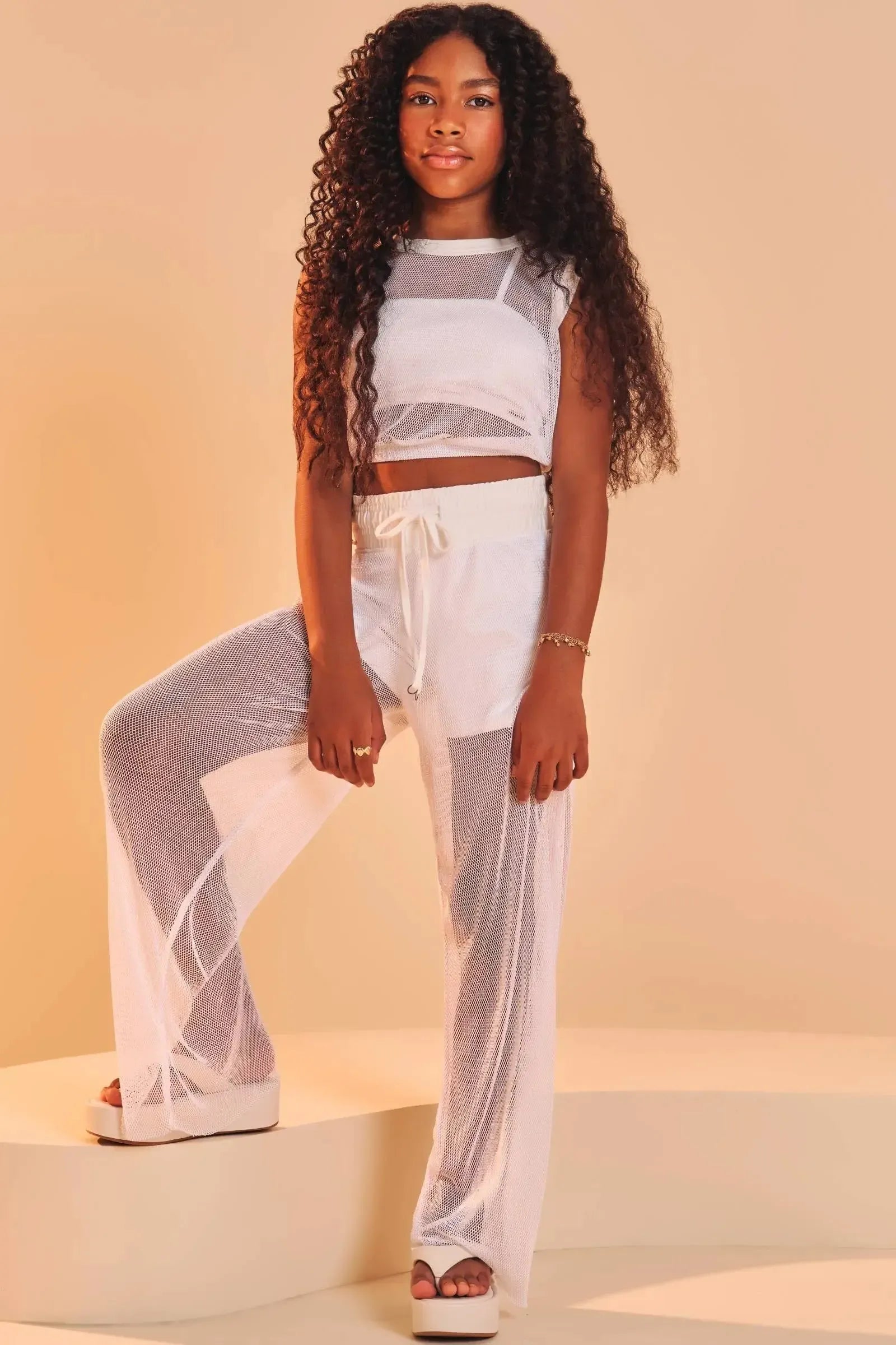 Blusa Boxy em Tela Glamour e Top em Cotton 83003 Lilimoon Teen Menina