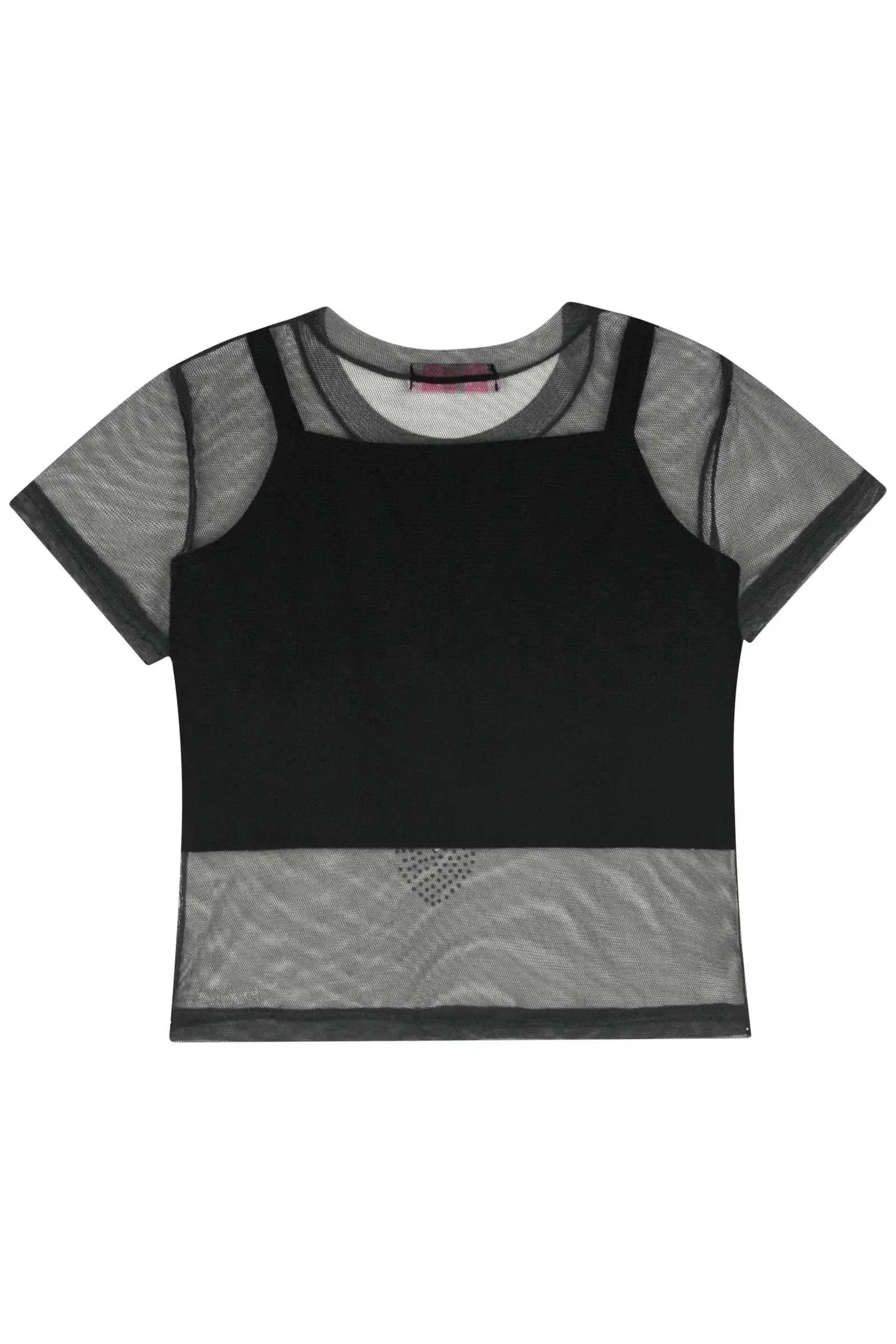 Blusa Boxy em Tule e Top em Canelado 84079 Kukiê Infantil Menina