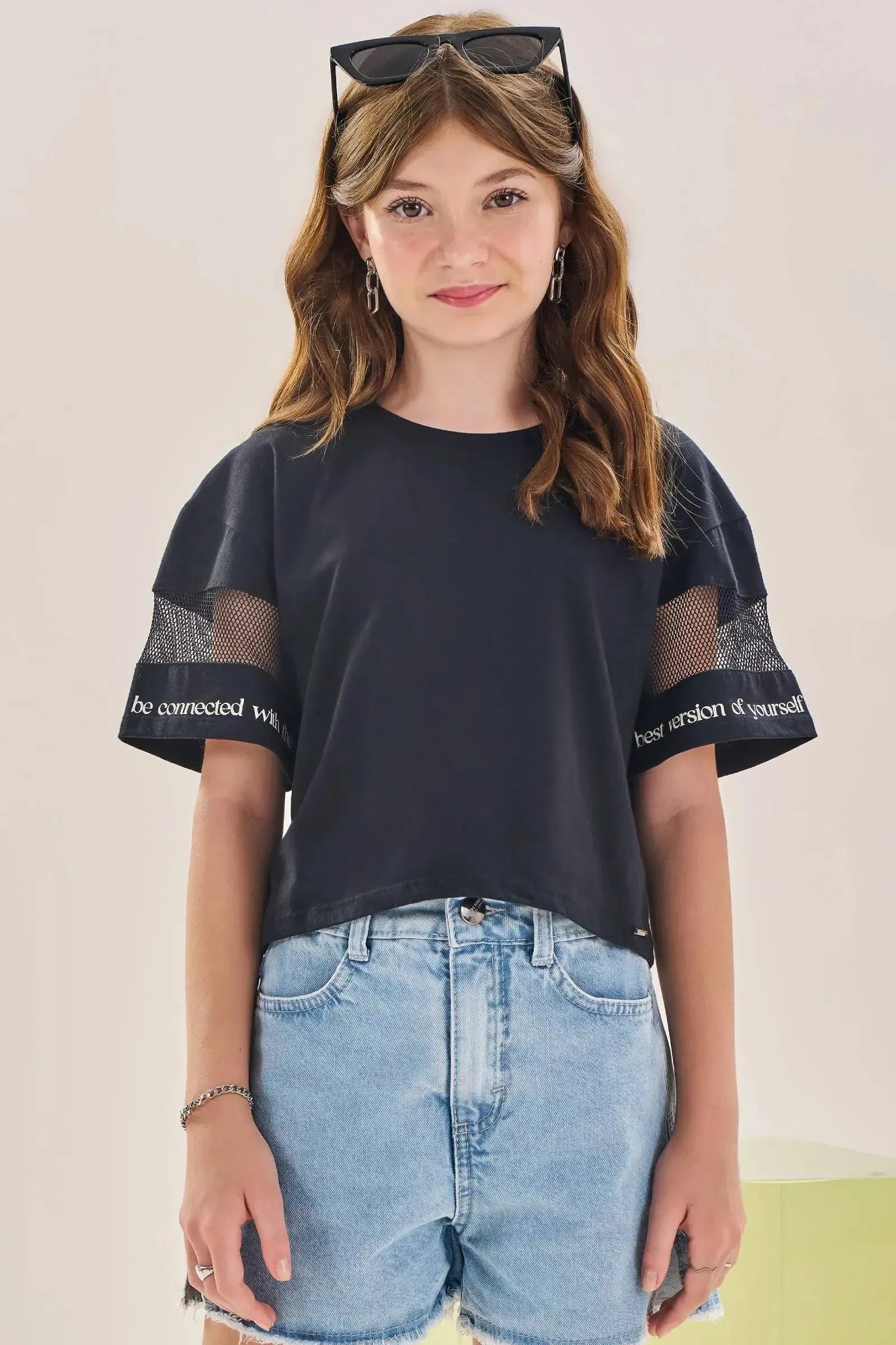 Blusa Boxy Over em Meia Malha 83002 Lilimoon Teen Menina