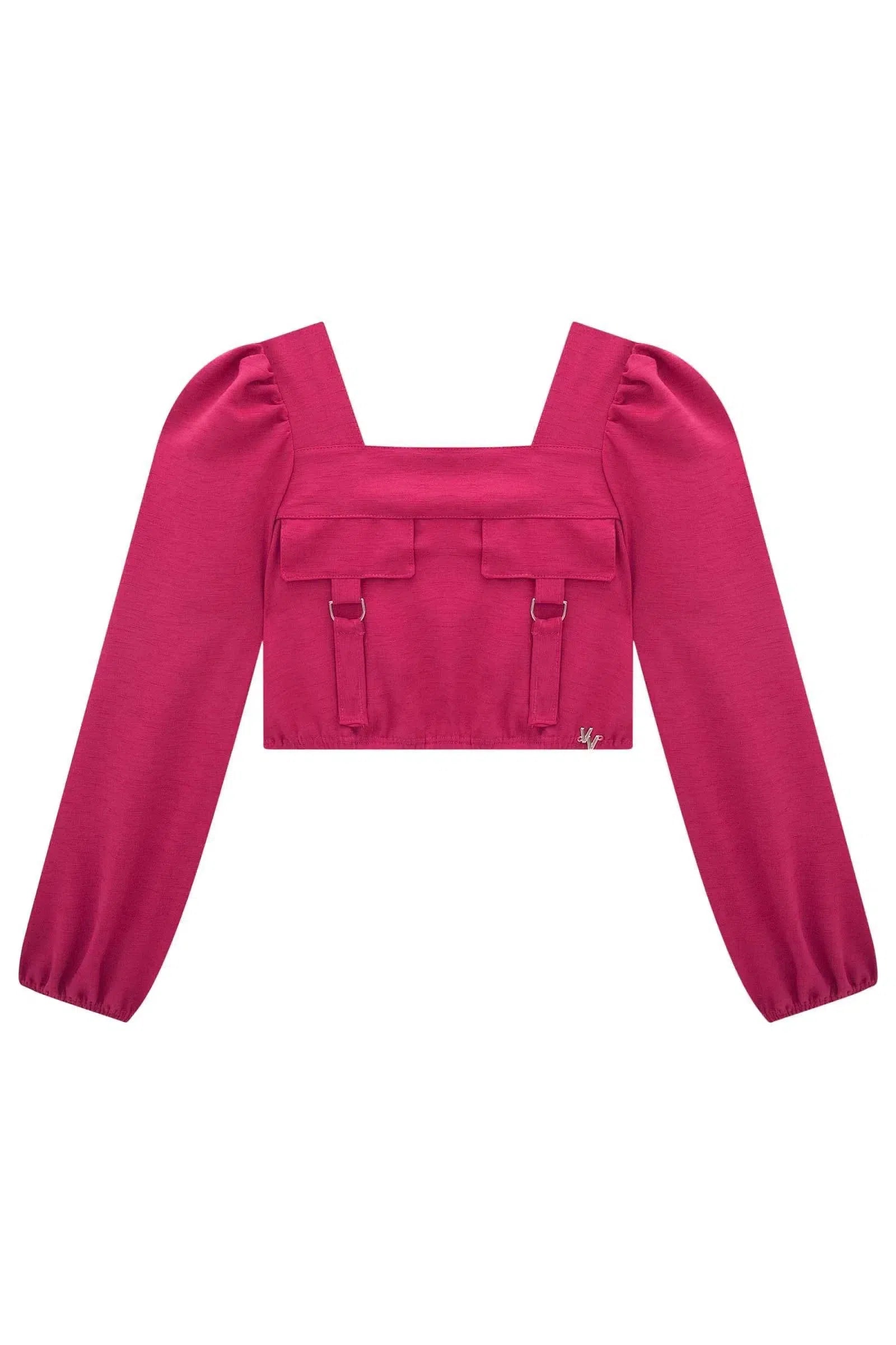 Blusa Cropped em Airflow 81268 Vic&Vicky Teen Menina