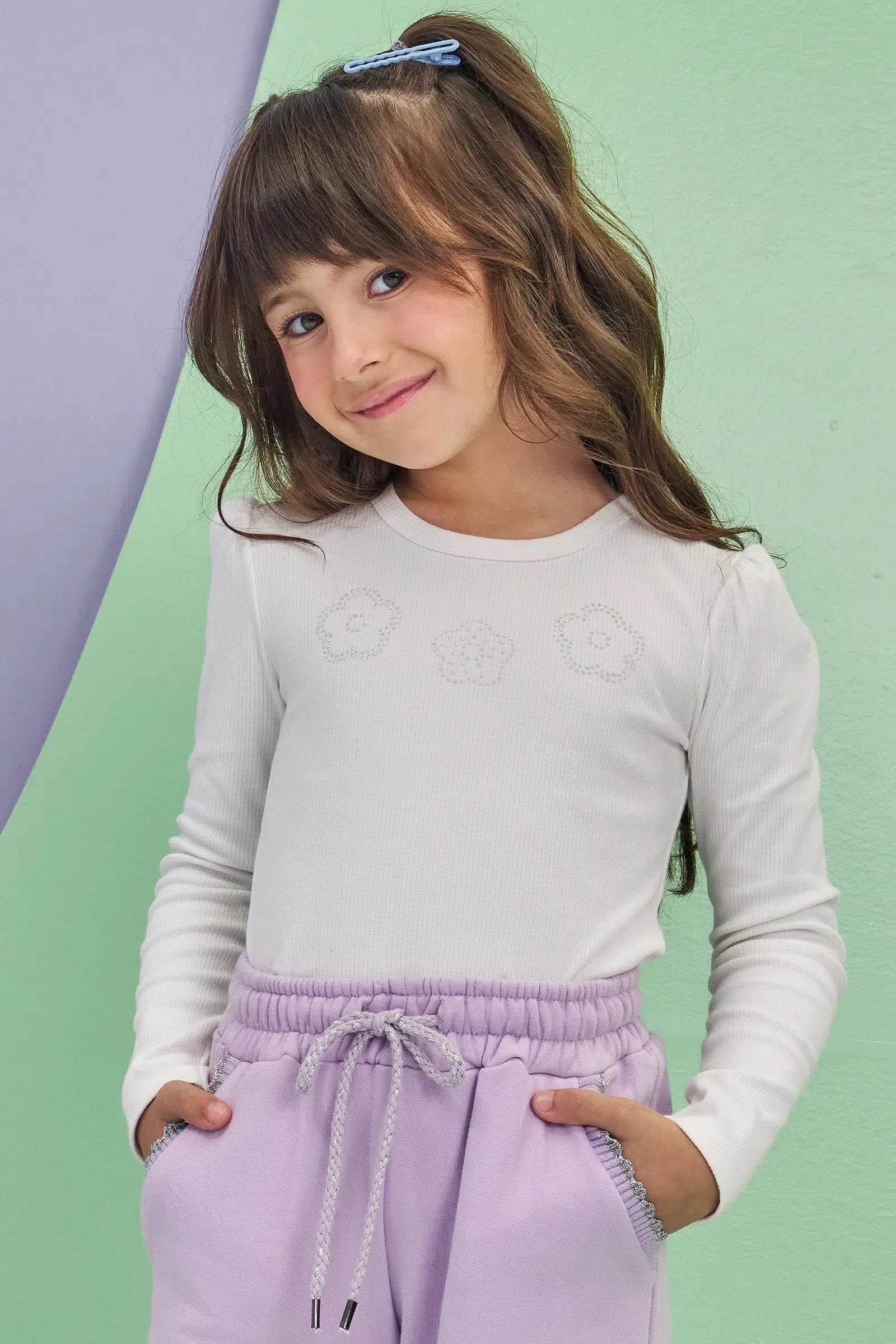 Blusa em Canelado Liz 79131 Infanti Infantil Menina