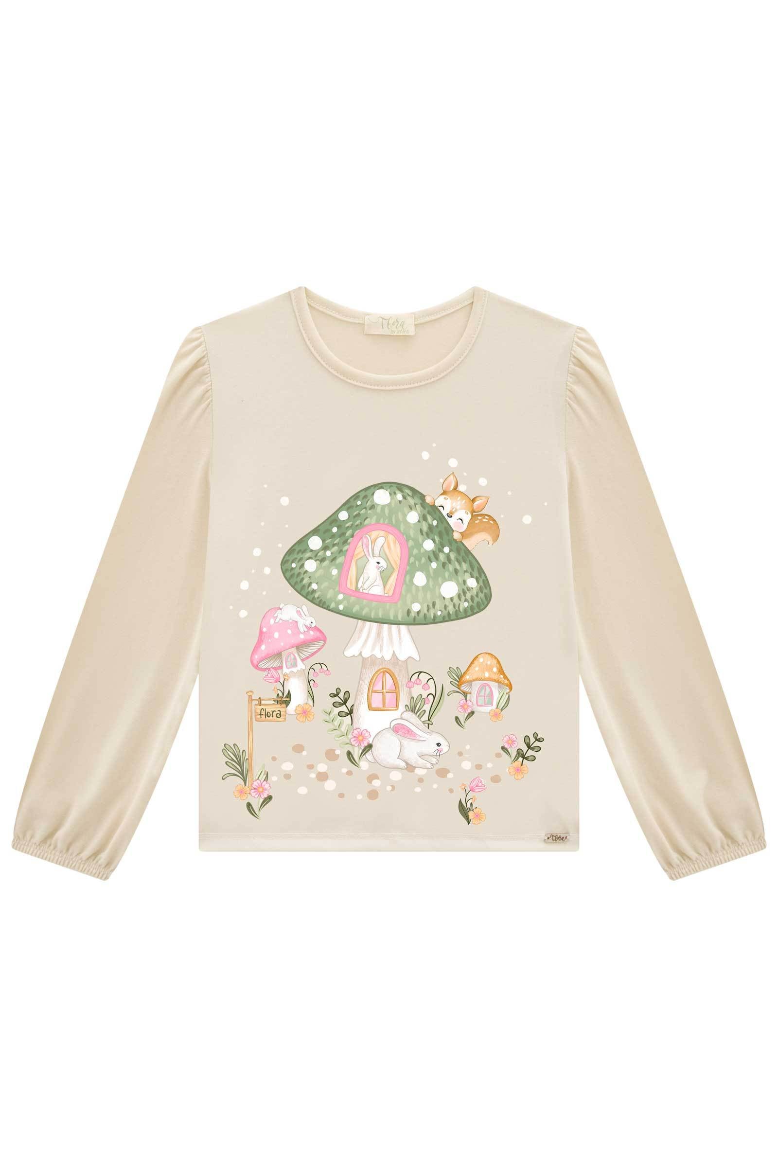 Blusa em Cotton e Malha Power 79230 Infanti Infantil Menina