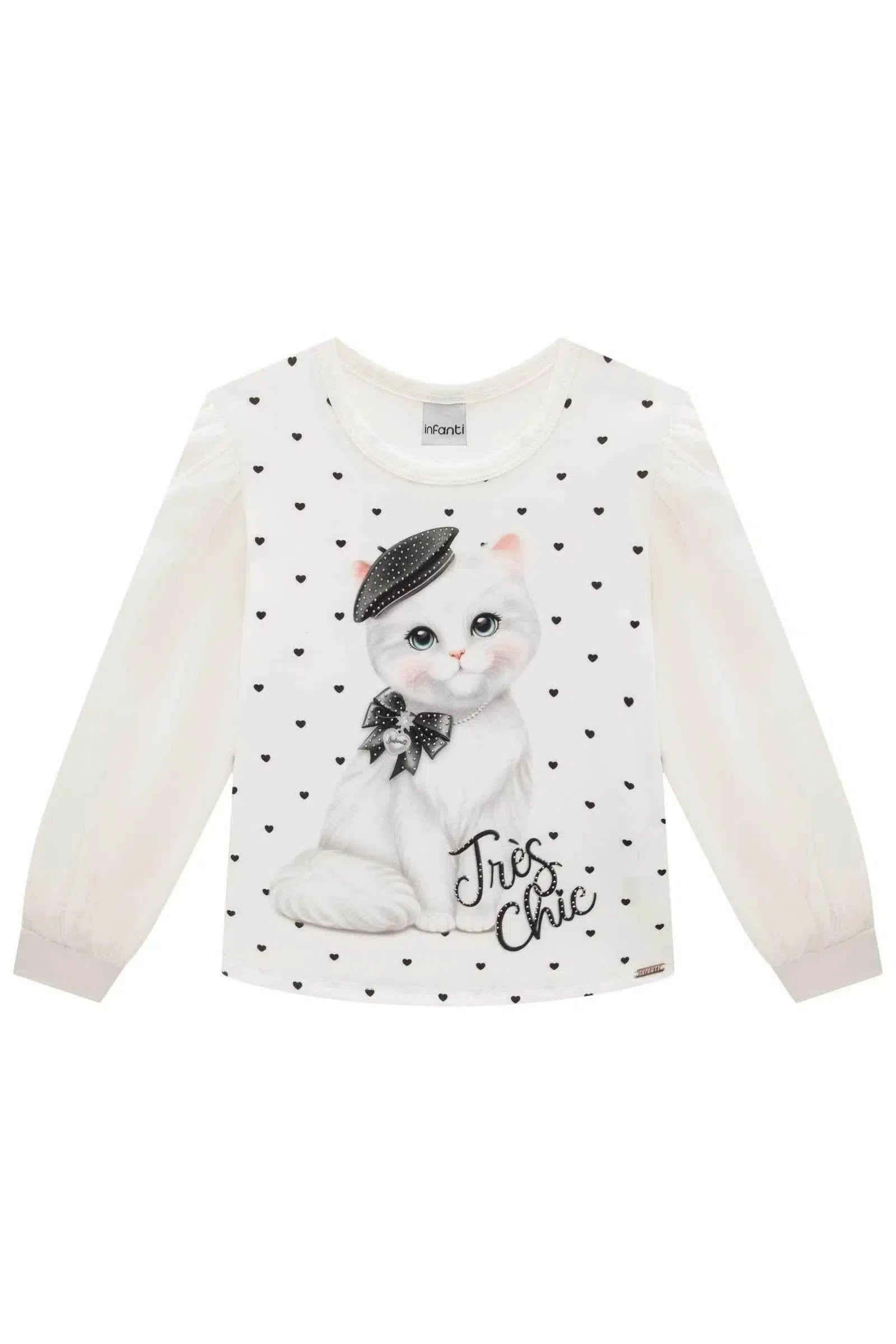 Blusa em Cotton e Tule 79311 Infanti Infantil Menina