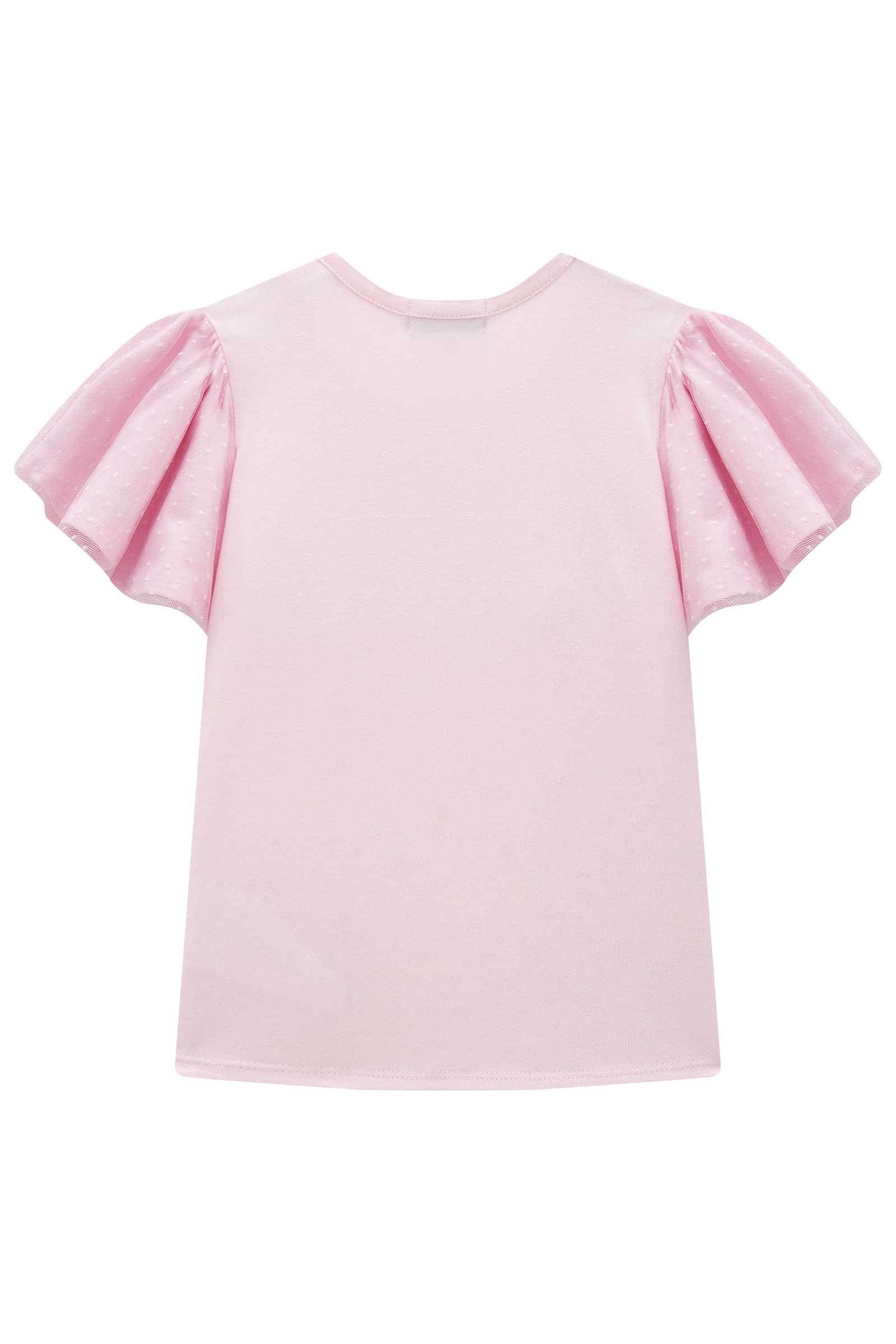 Blusa em Cotton e Tule Poá 77302 Kukiê