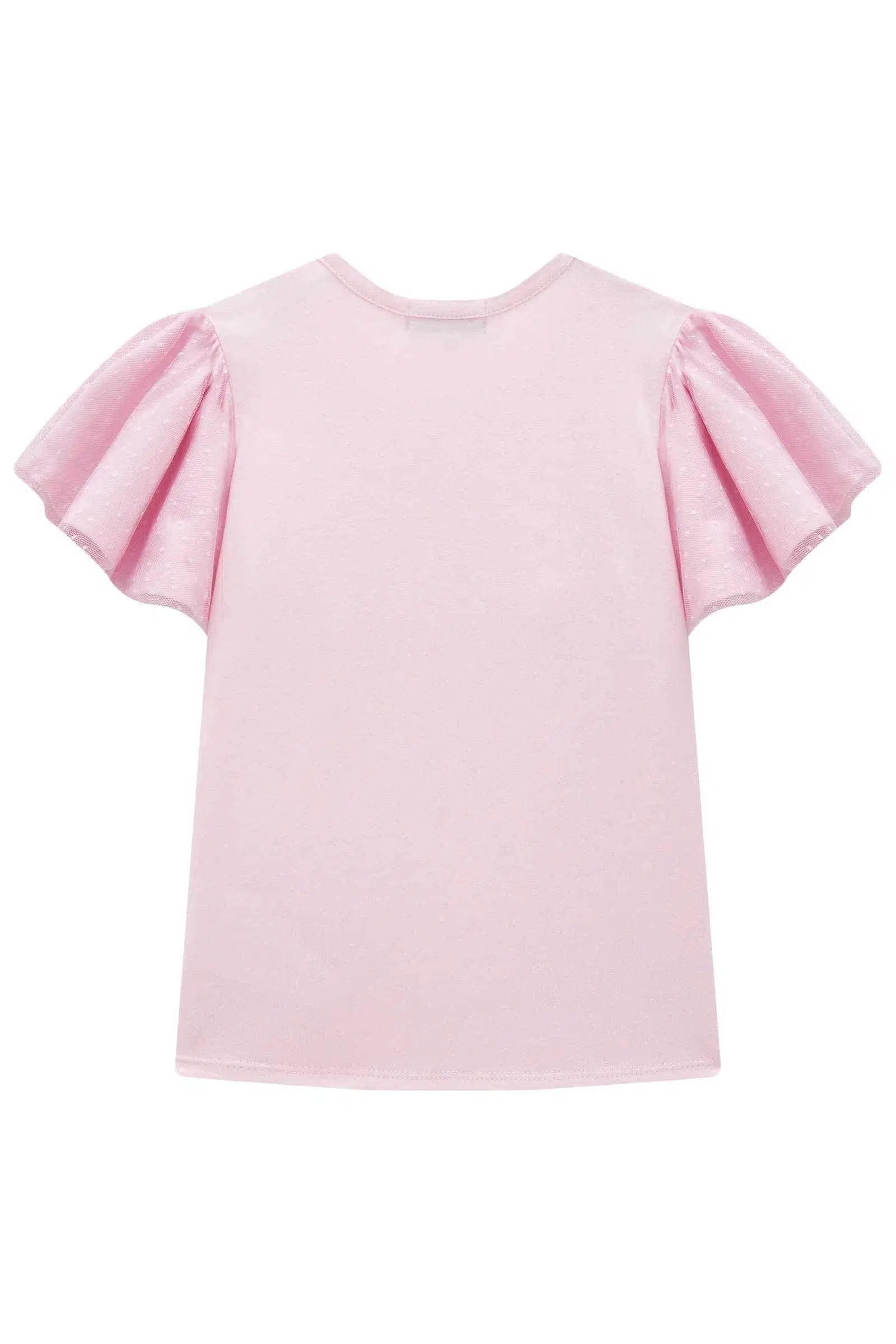 Blusa em Cotton e Tule Poá 77302 Kukiê