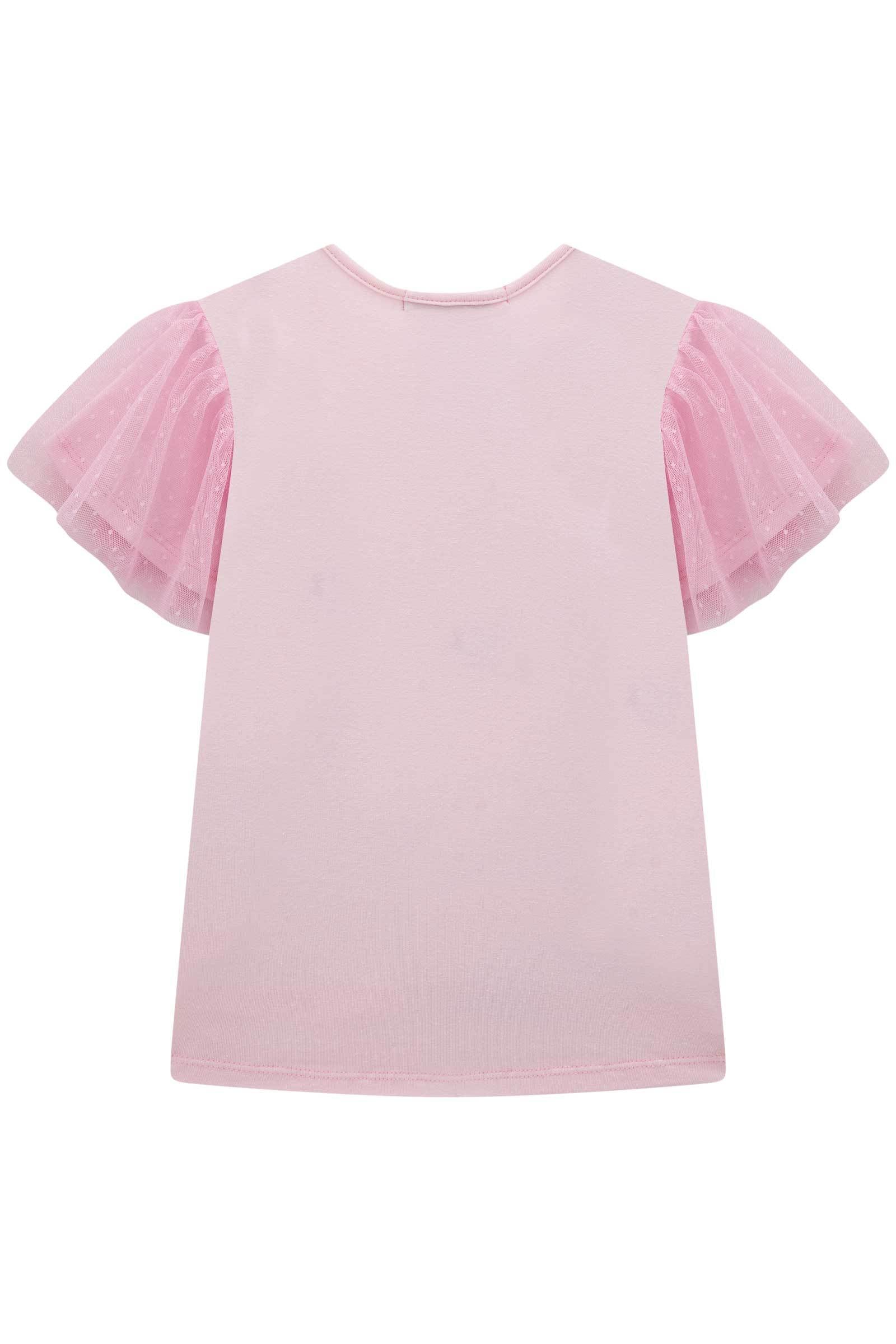 Blusa em Cotton e Tule Poá 77005 Kukiê