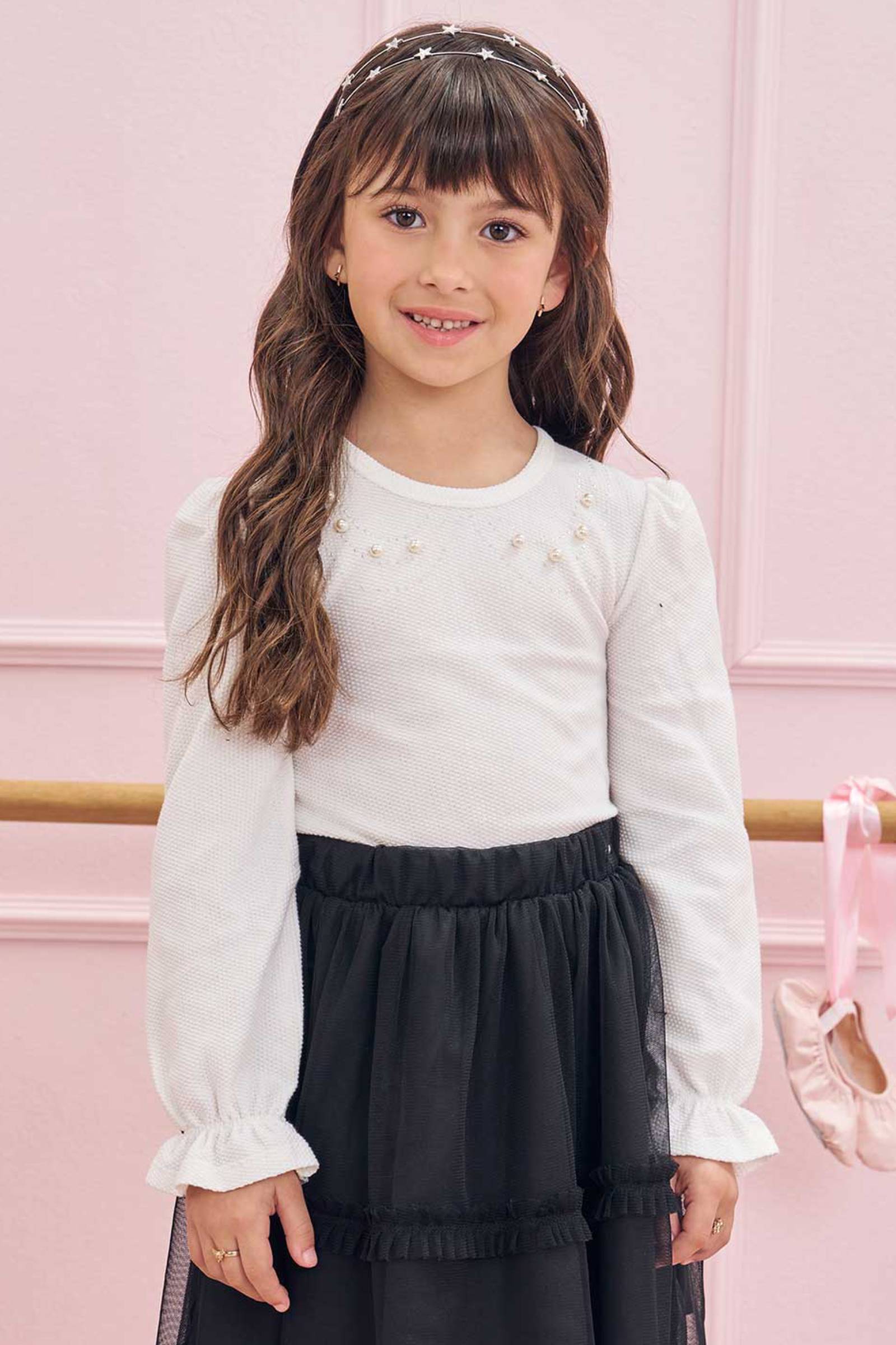 Blusa em Malha Bee 79629 Infanti Infantil Menina