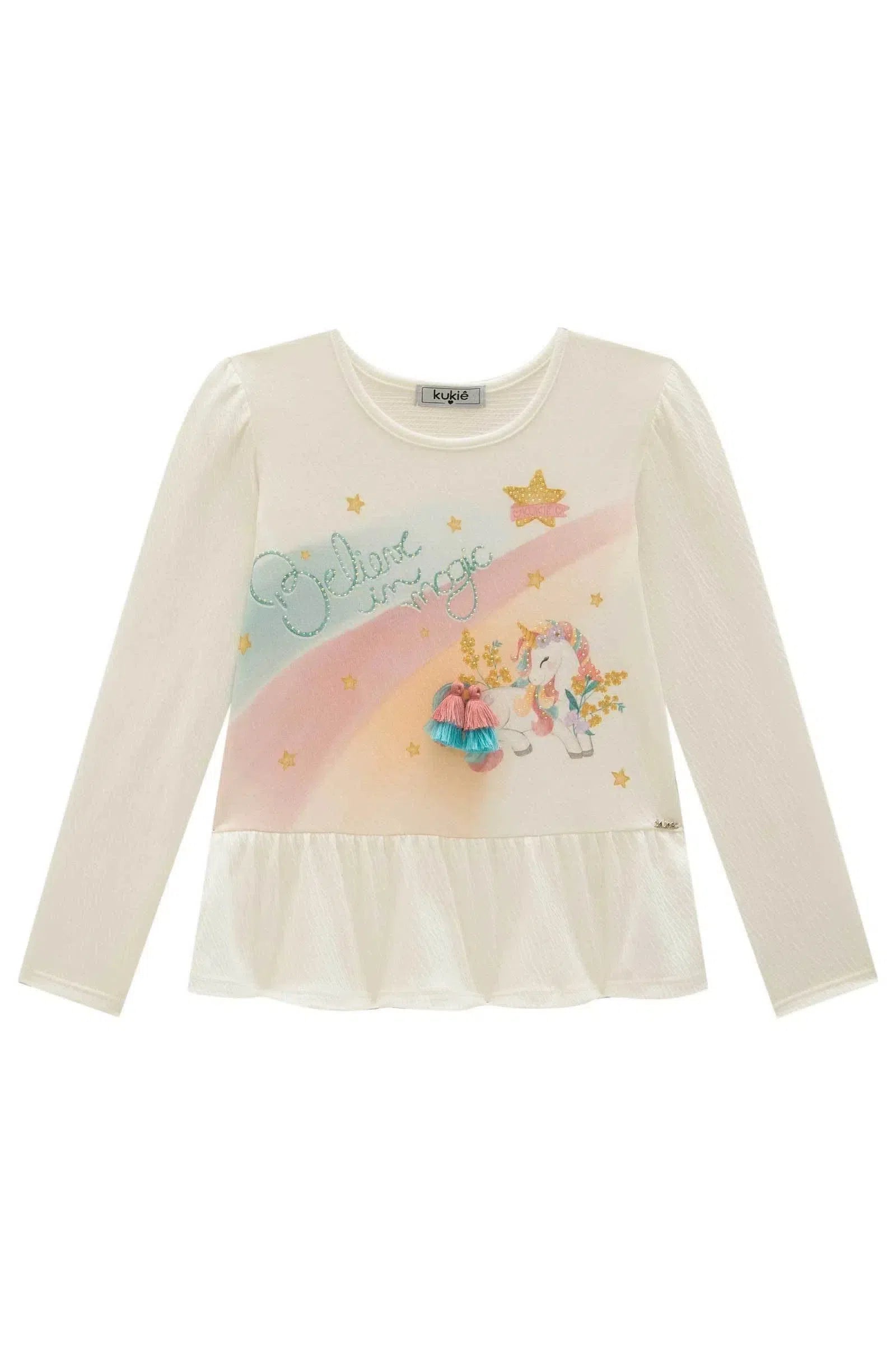 Blusa em Malha Wave 81023 Kukiê Infantil Menina