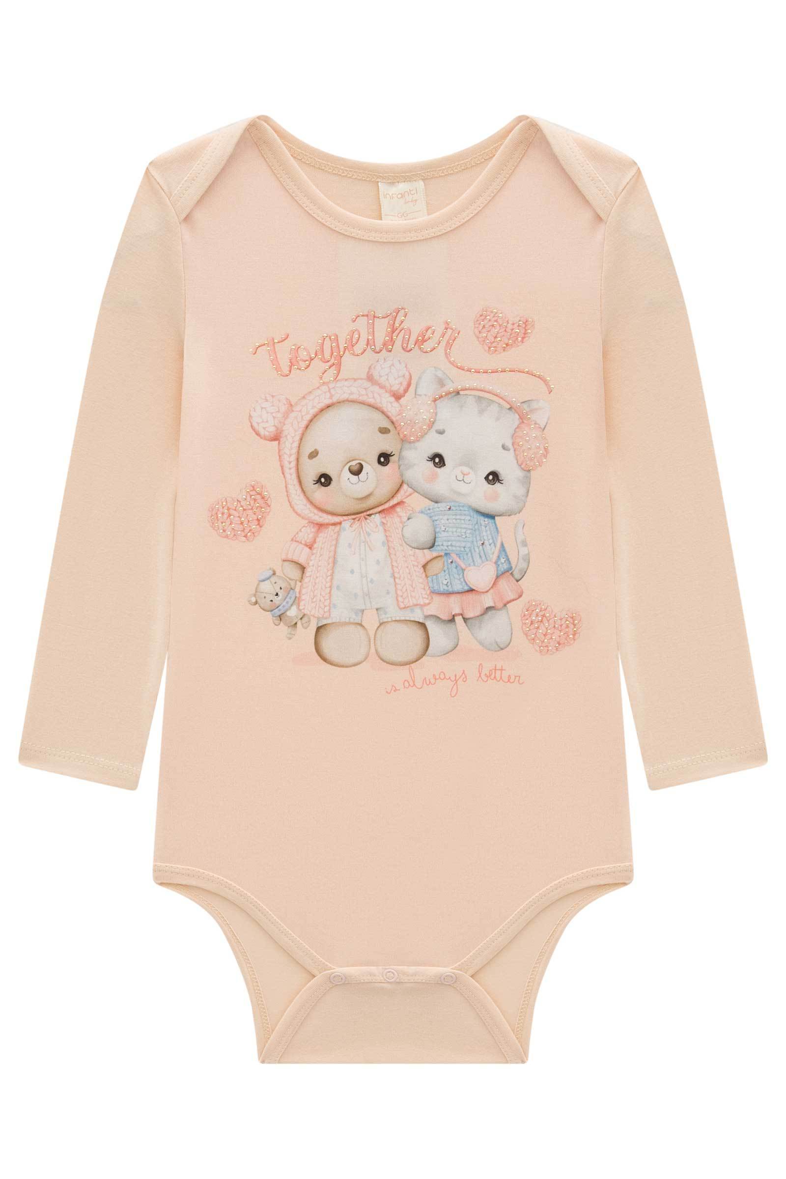 Body em Cotton 79818 Infanti Bebê Menina