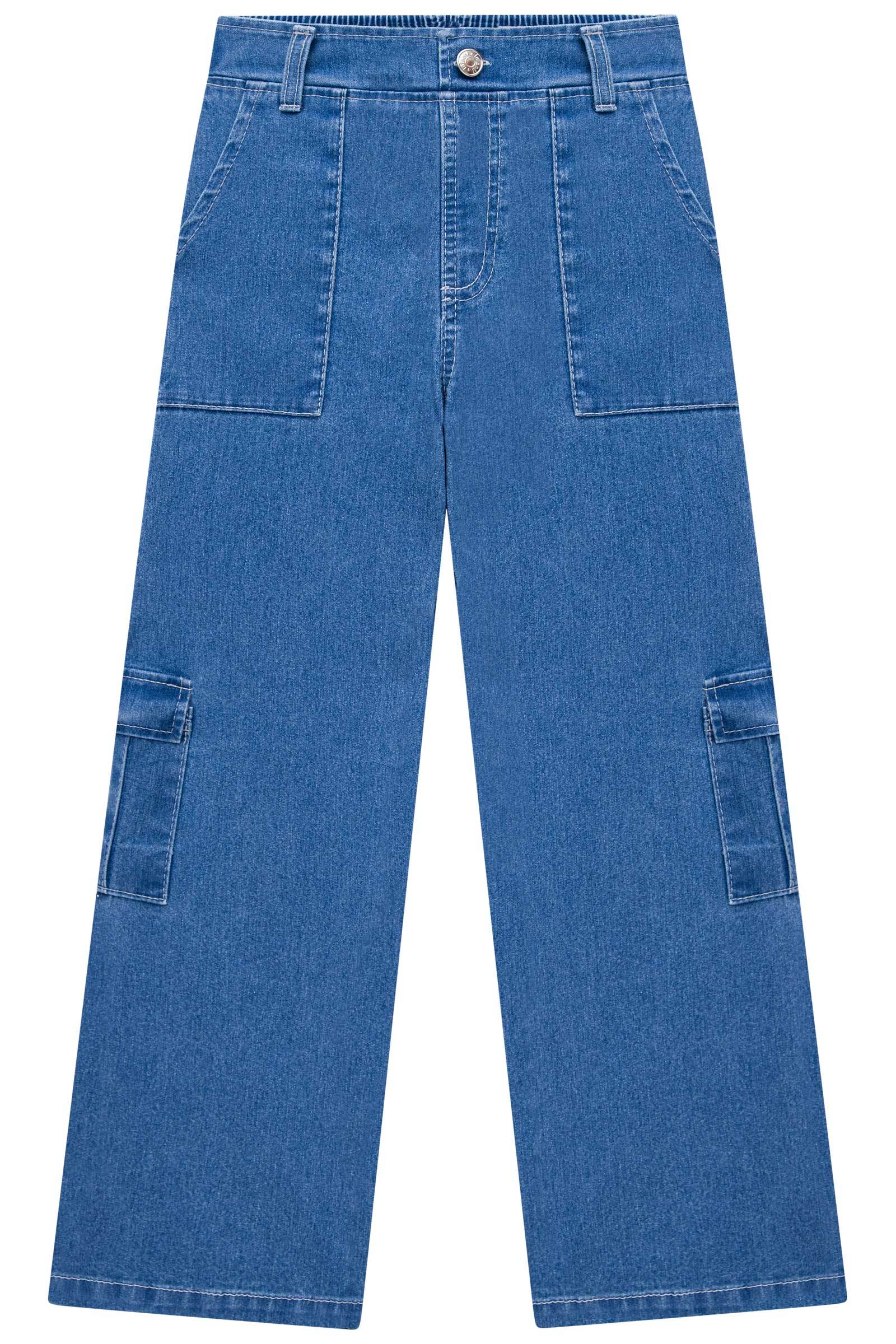 Calça Cargo em Jeans Bellini com Elastano 74025 Infanti