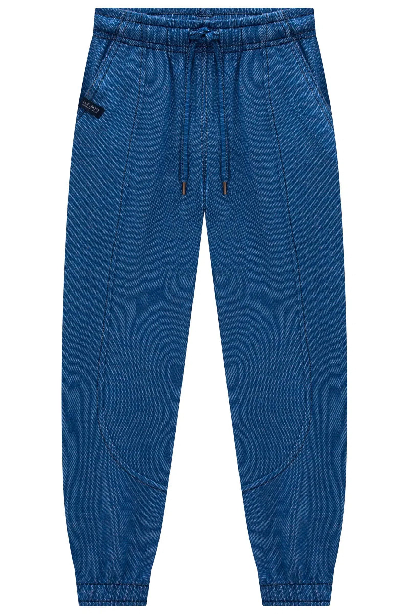 Calça Jogger em Malha Denim 79574 LucBoo Infantil Menino