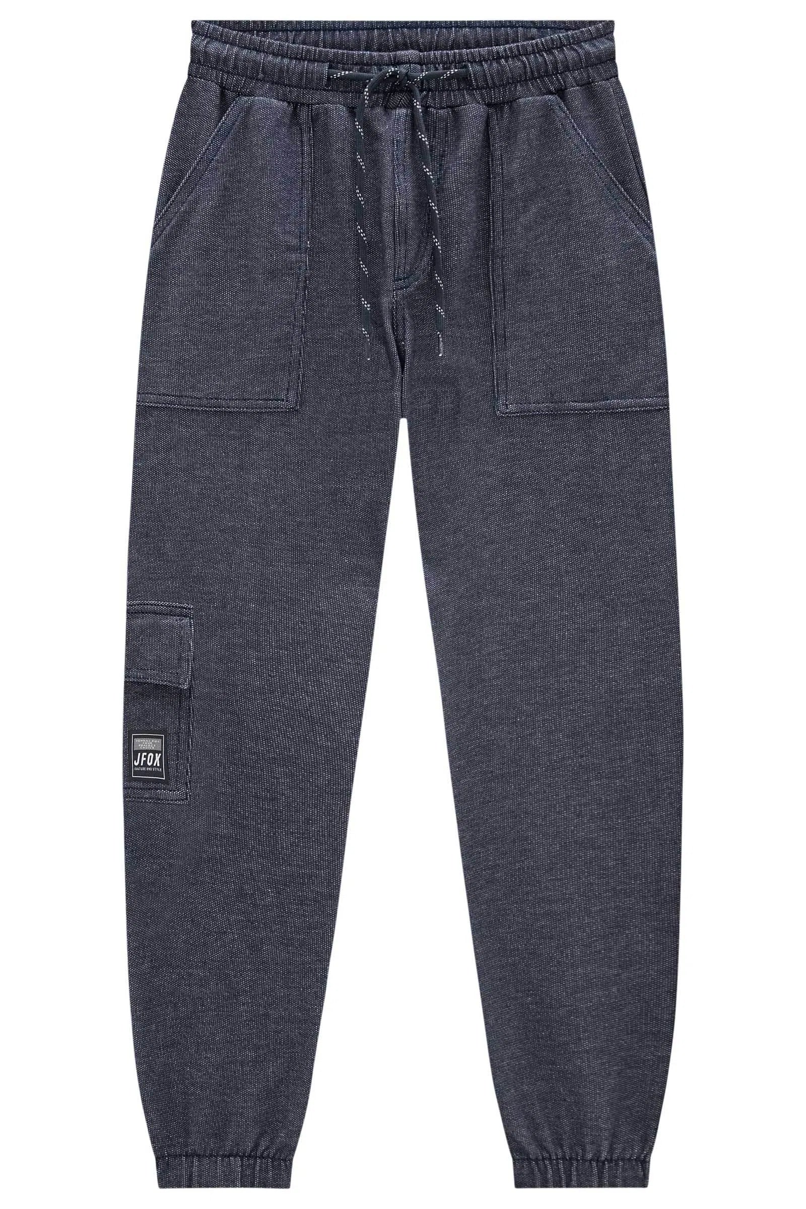 Calça Jogger em Malha Denim com Elastano 80232 Johnny Fox Teen Menino