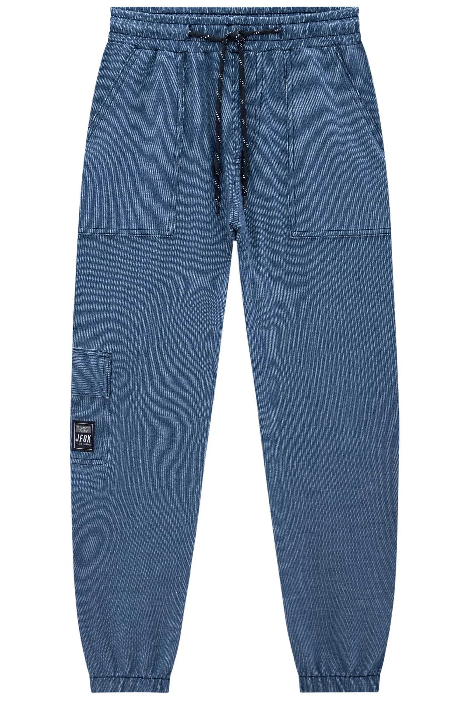 Calça Jogger em Malha Denim com Elastano 80232 Johnny Fox Teen Menino