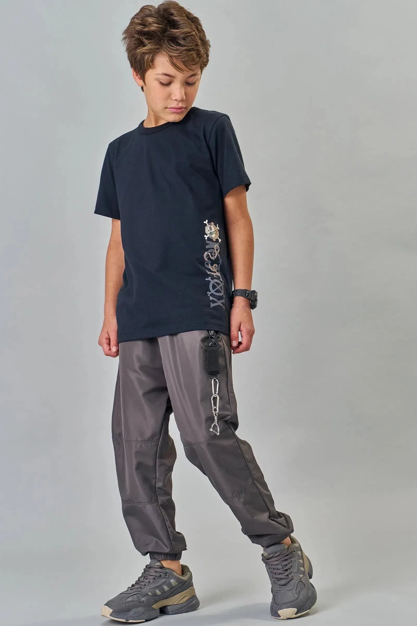 Calça Jogger em Nylon Aspen 80761 Johnny Fox Teen Menino