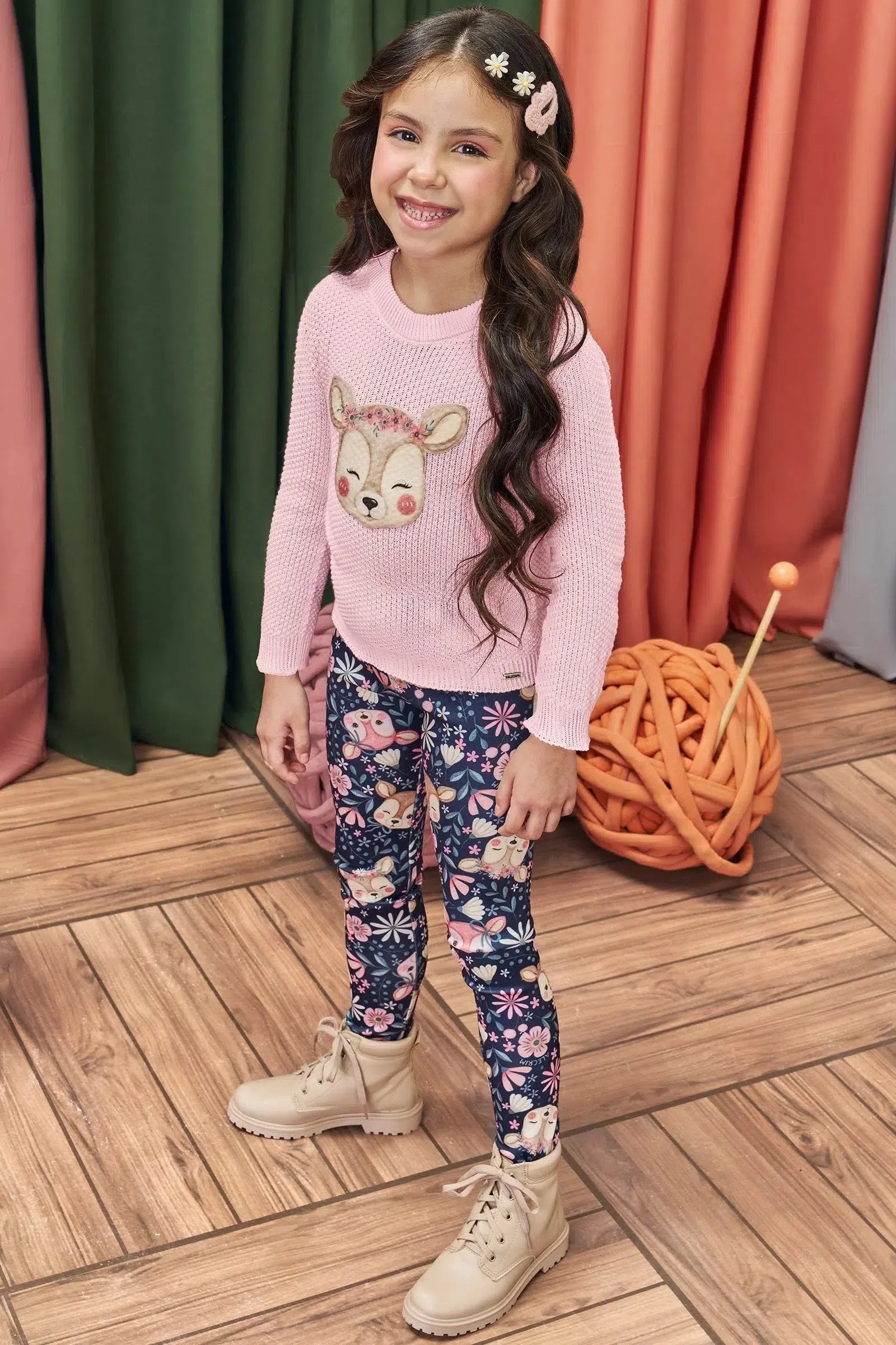 Calça Legging em Fly Tech 79117 Kukiê Infantil Menina