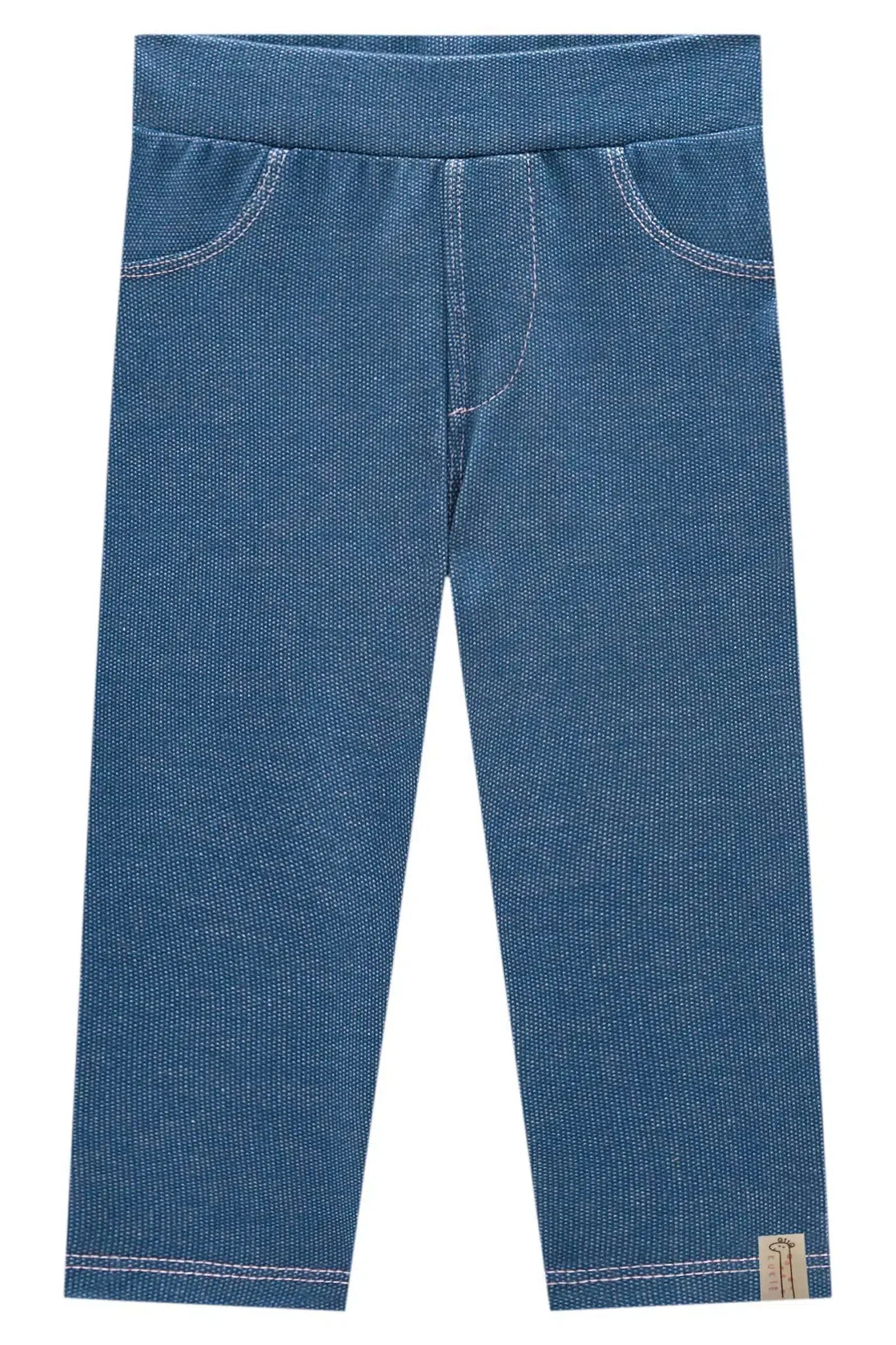 Calça Legging em Malha Denim 79797 Kukiê Bebê Menina