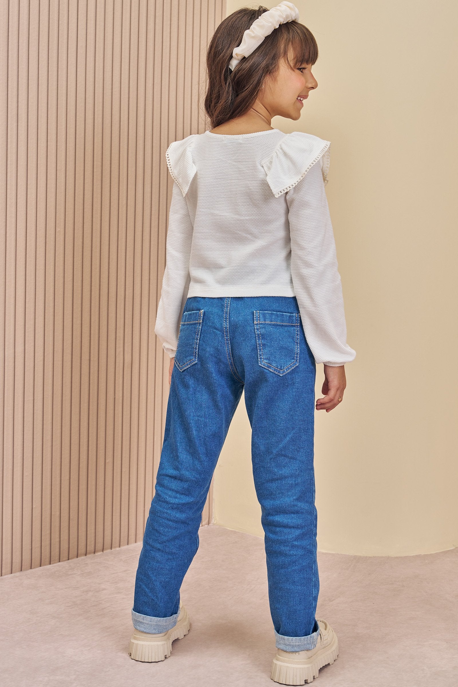 Calça Mom em Jeans com Elastano 80477 Infanti Infantil Menina