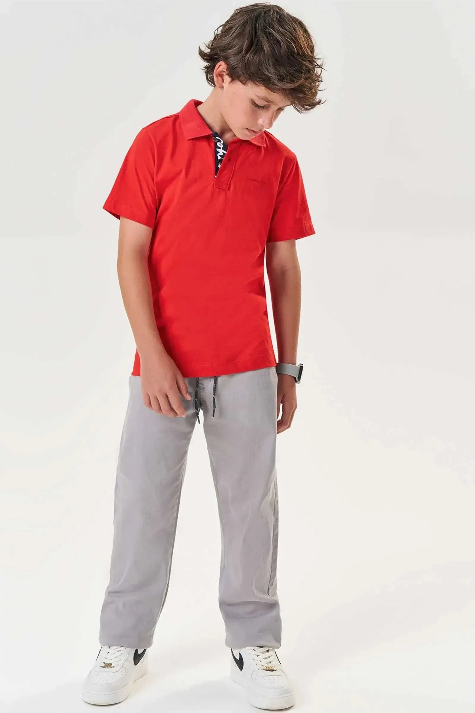 Calça Reta em Sarja Ônix 83799 Johnny Fox Teen Menino