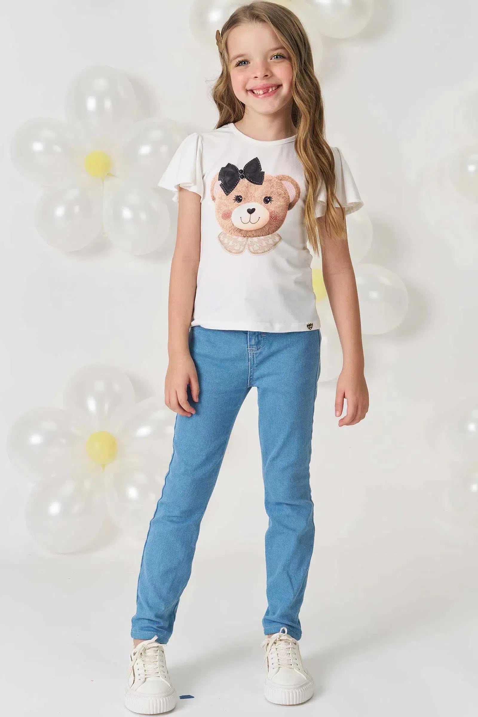 Calça Skinny em Jeans Guga com Elastano 79608 Kukiê Infantil Menina