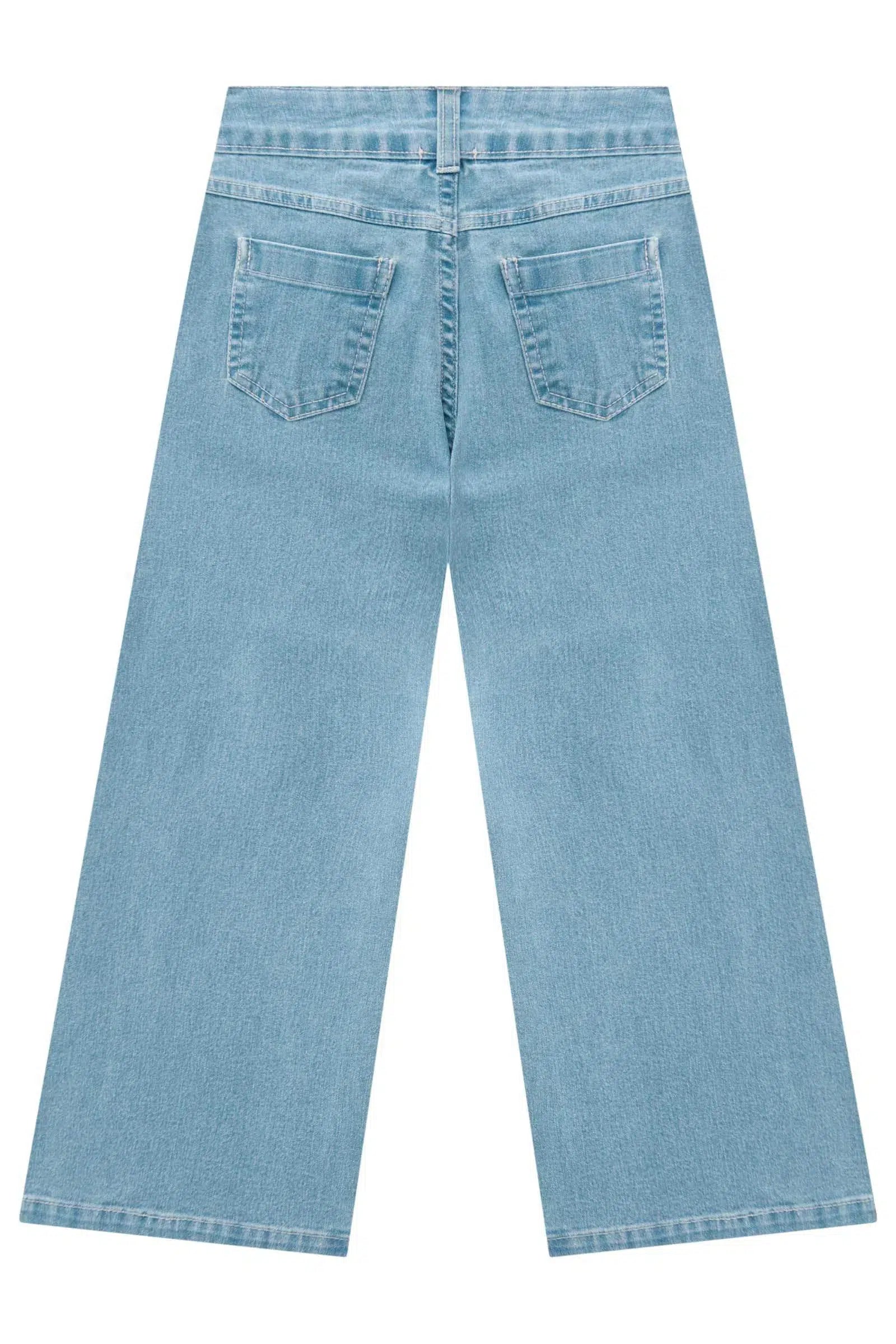 Calça Wide Leg em Jeans Bellini com Elastano 72303 Infanti