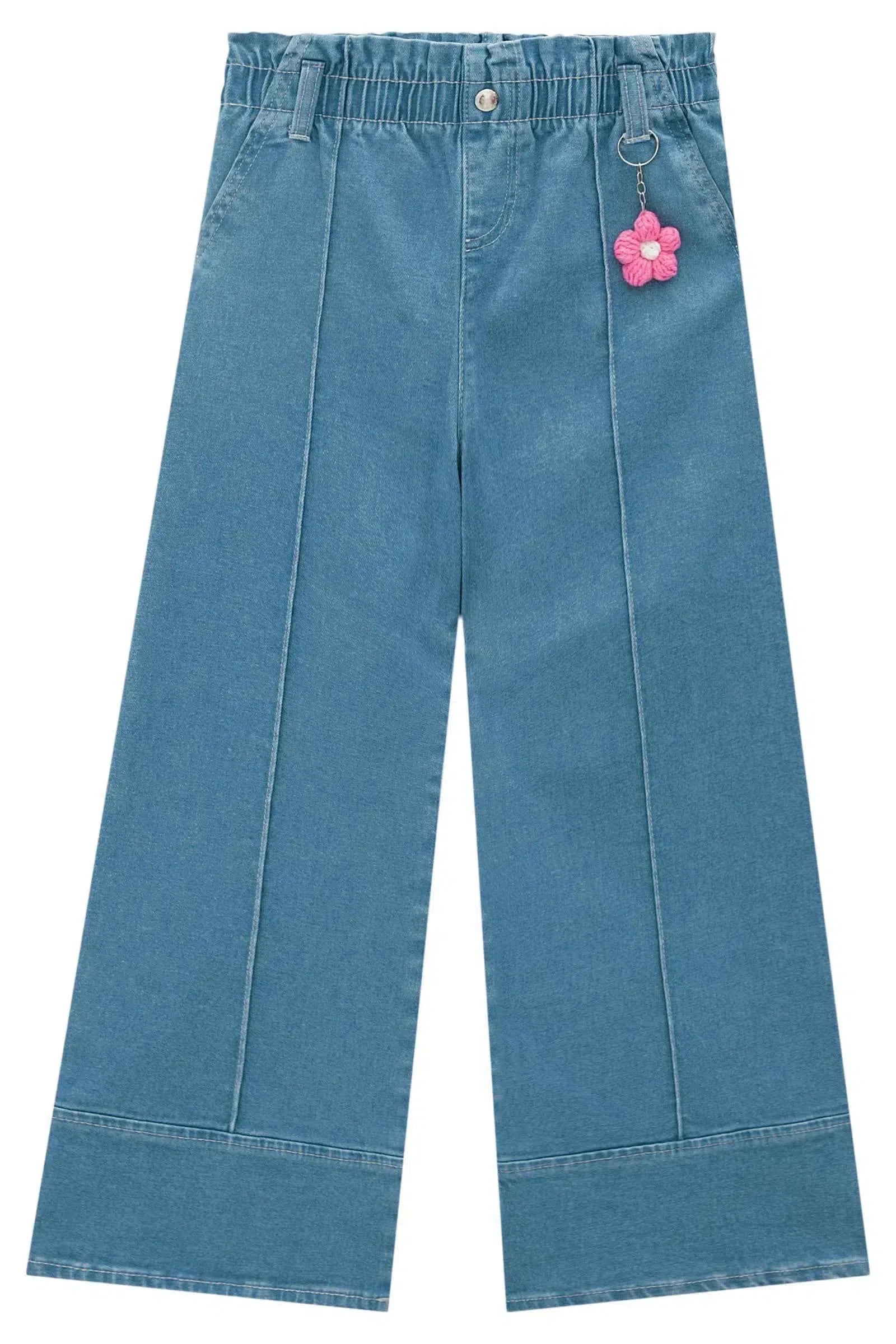 Calça Wide Leg em Jeans com Elastano 80121 Infanti Infantil Menina