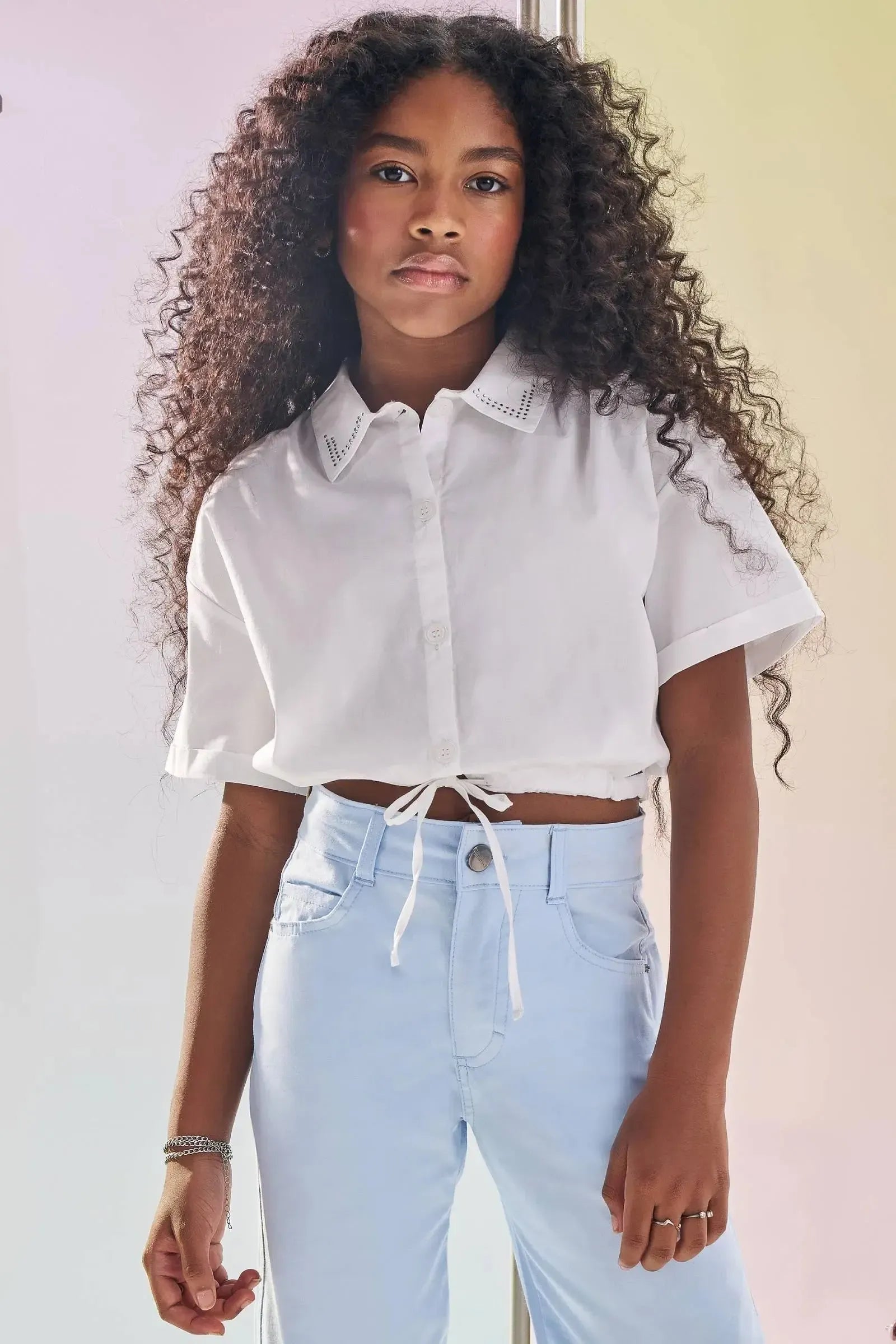 Camisa Boxy Over em Tricoline com Elastano 83138 Lilimoon Teen Menina