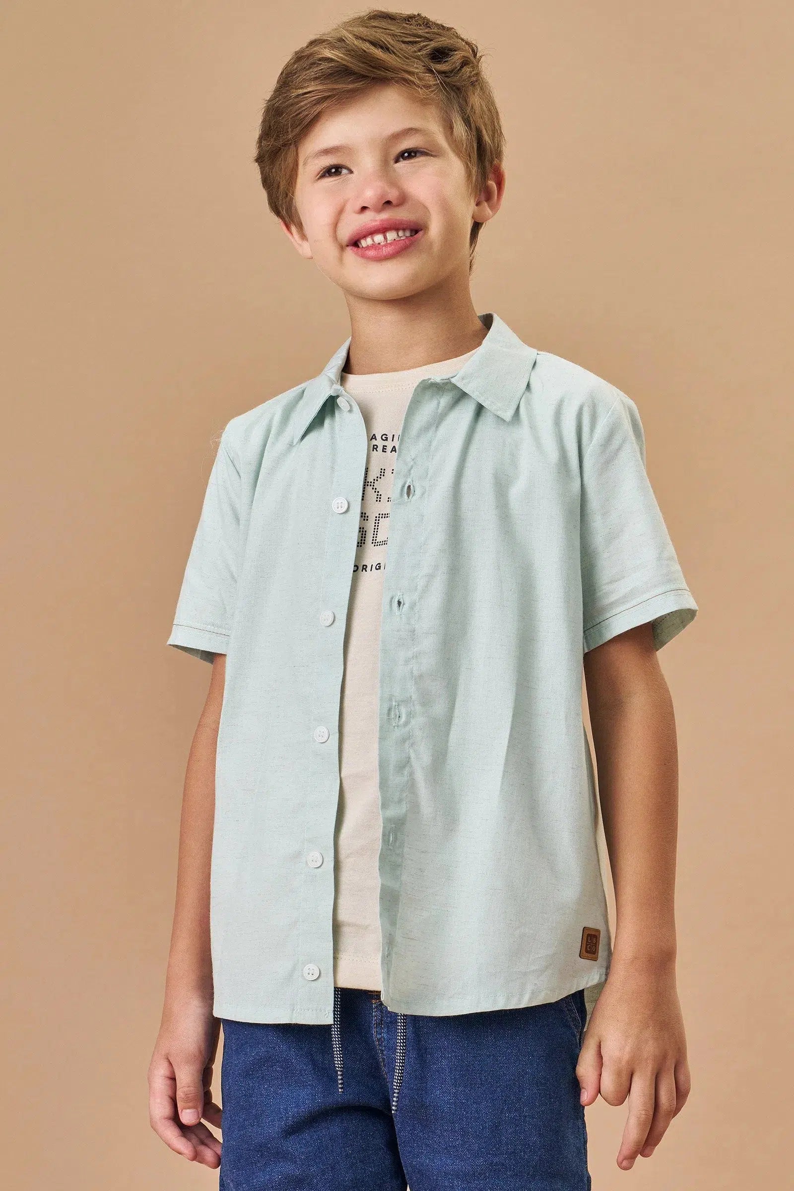 Camisa Infantil Menino em Linho Deluxe 81592 LucBoo